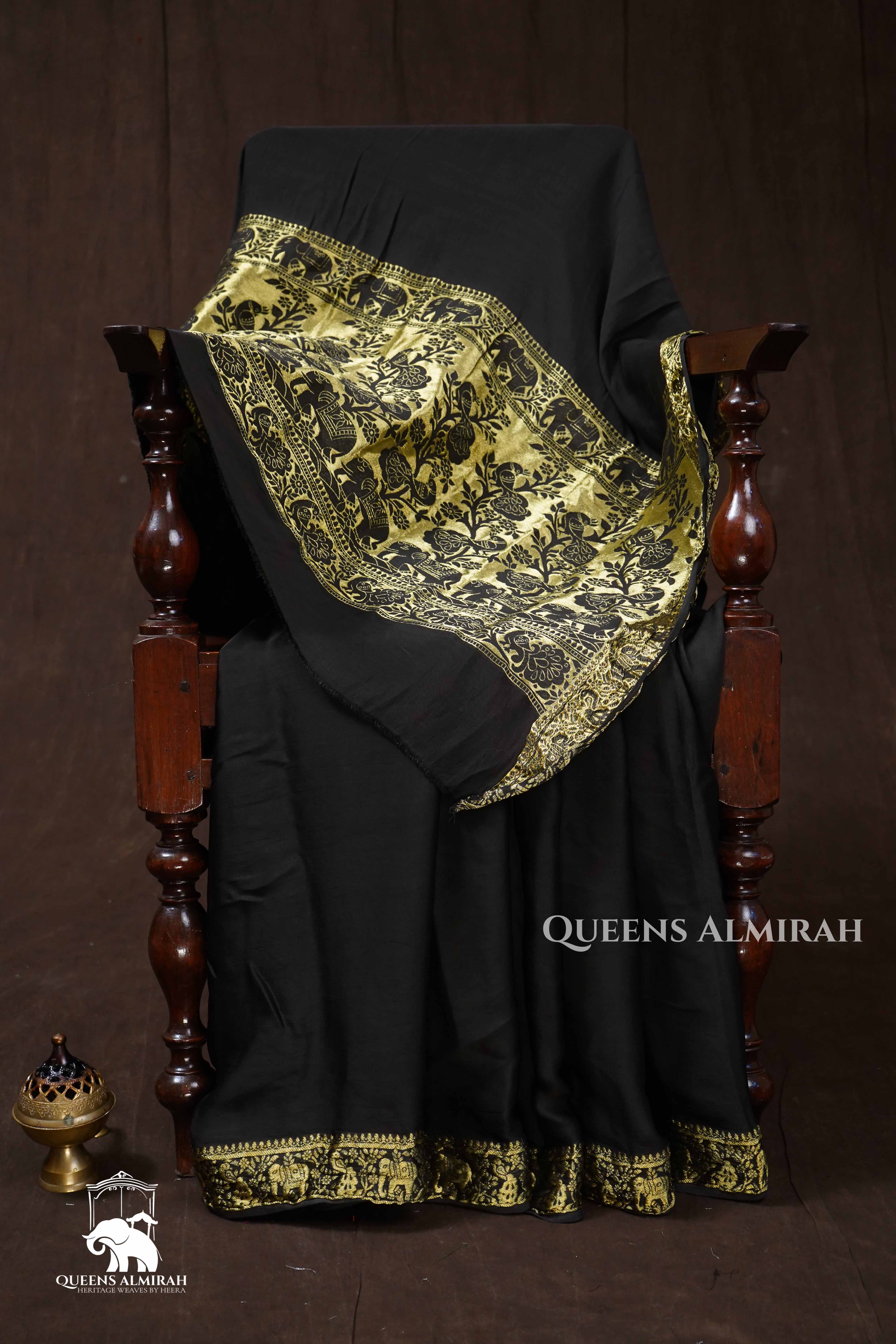 Black Modal Silk Saree