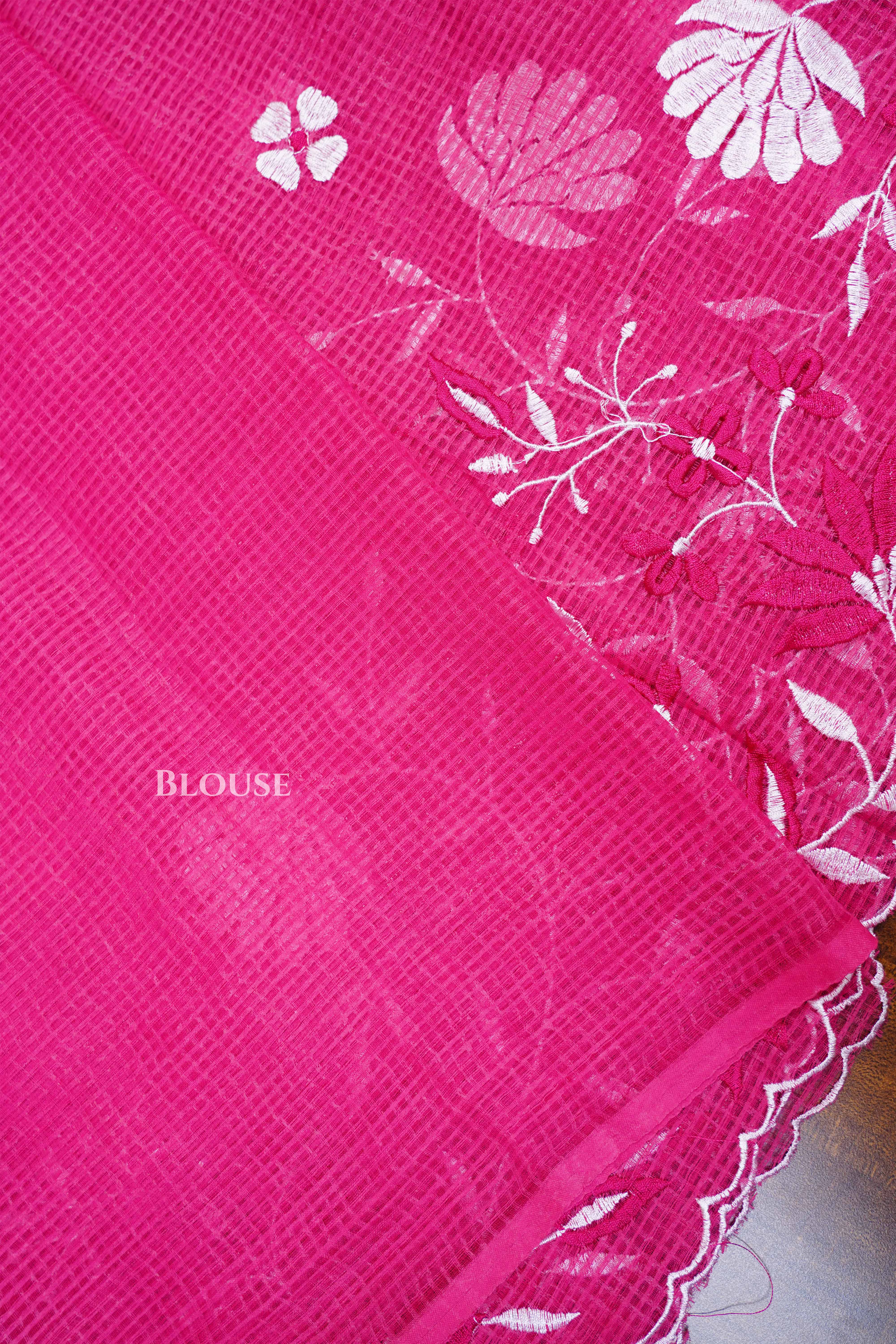 Pink Semi Kota Silk Cotton Saree