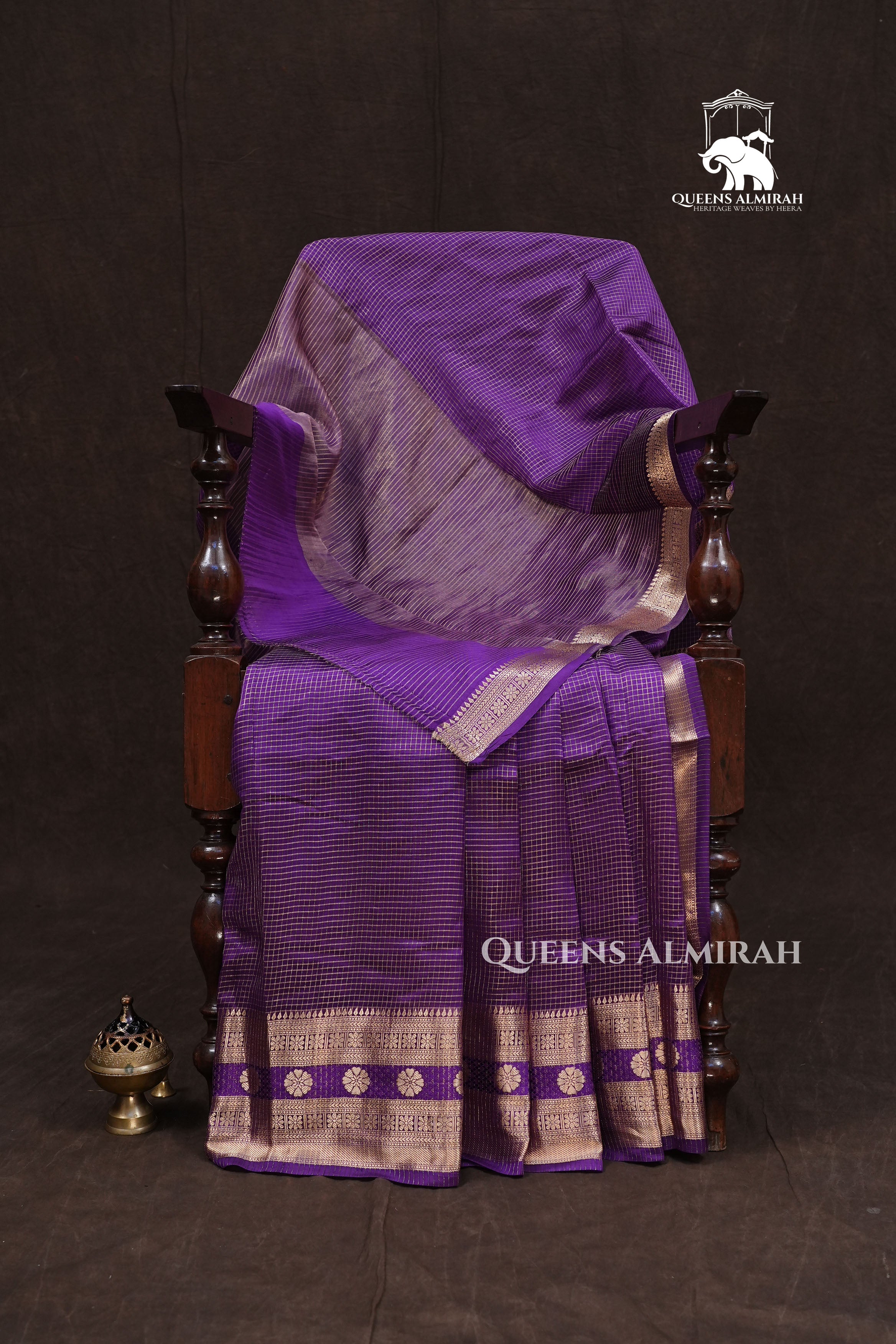 Violet Maheshwari Silk Saree