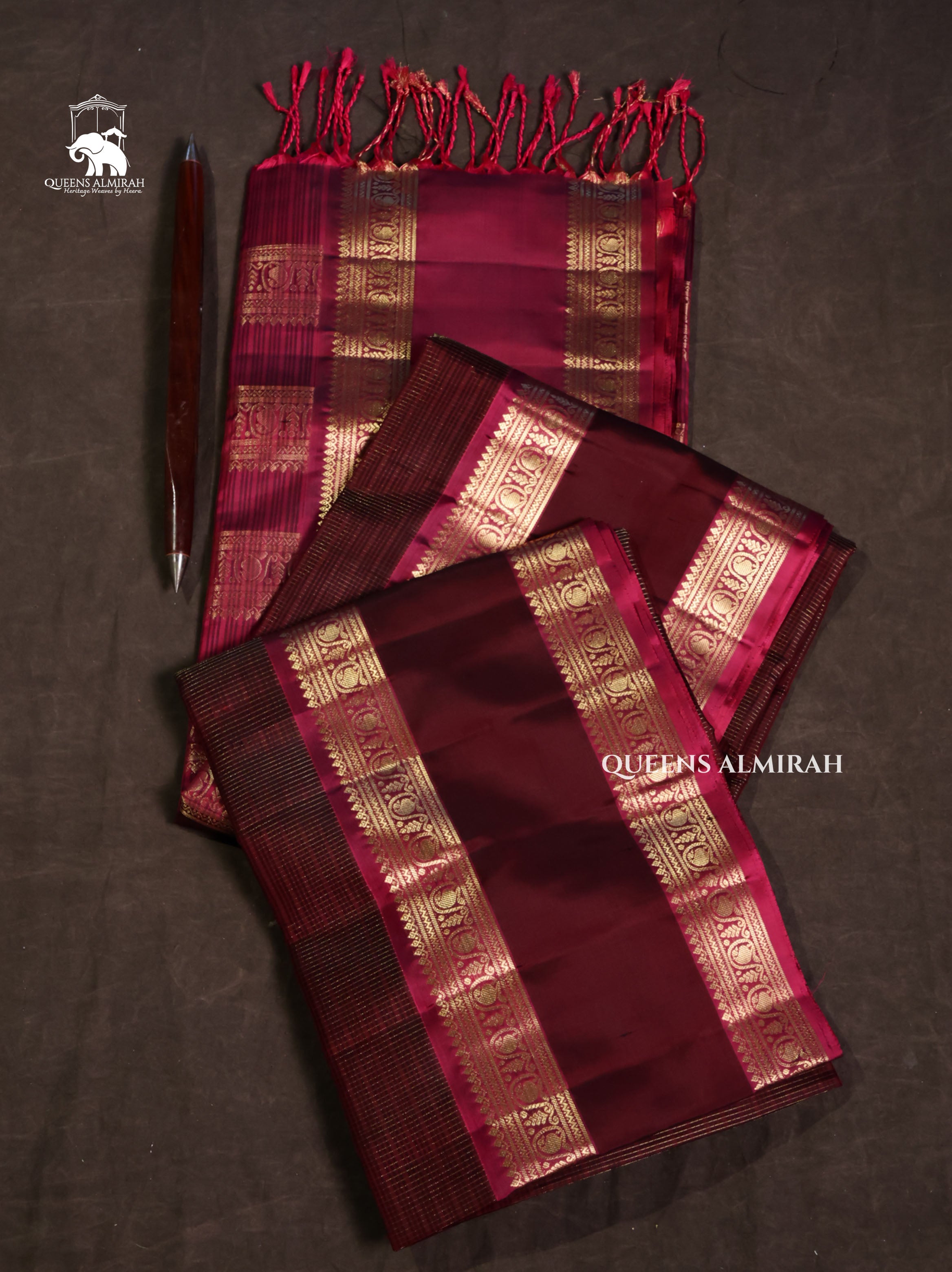Maroon Payadi Pure Soft Silk Saree