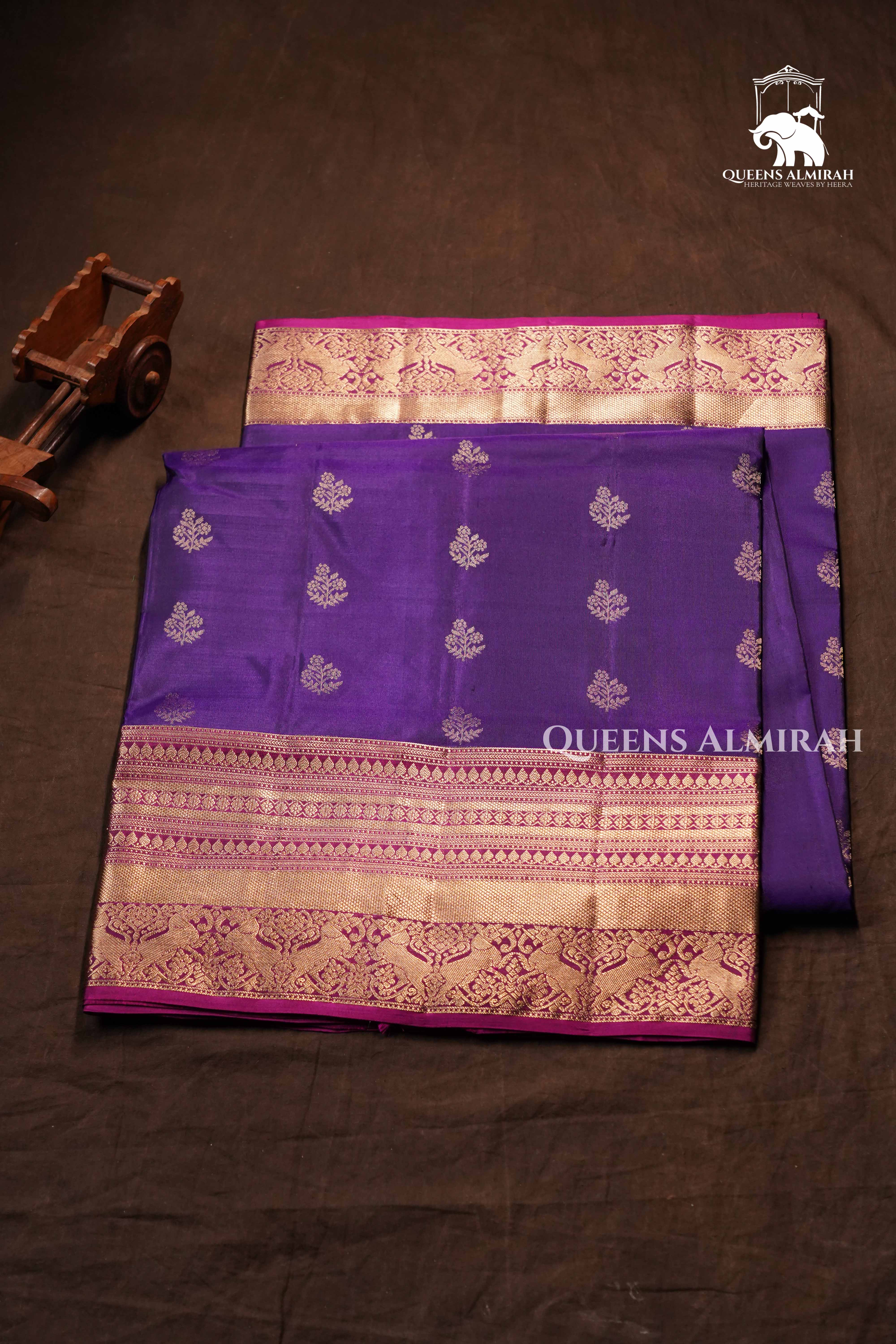 Purple Pure Soft Silk Saree
