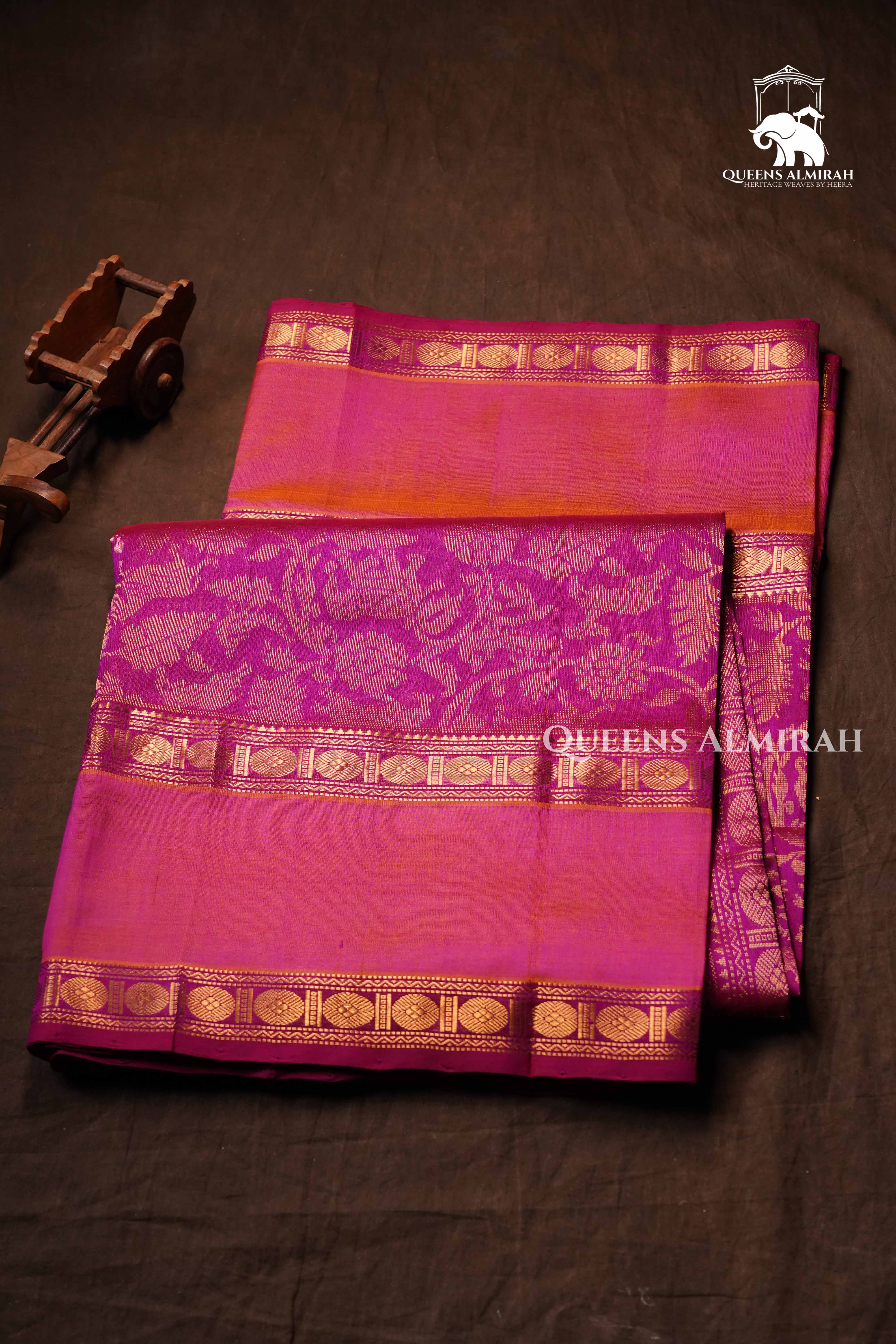 Purple Vanasingaram Pure Kanchi Silk Cotton Saree