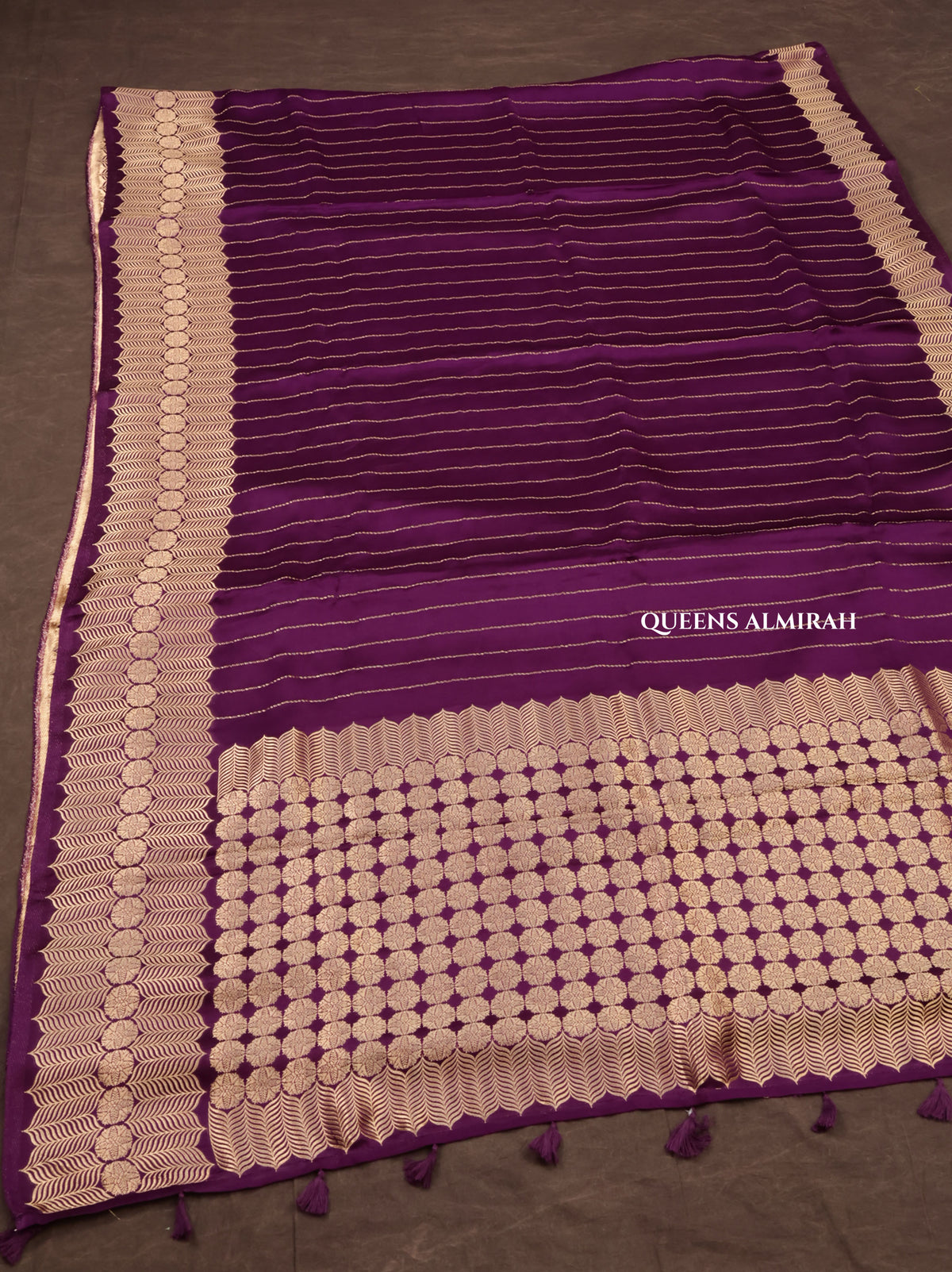Purple Banarasi Satin Silk Saree