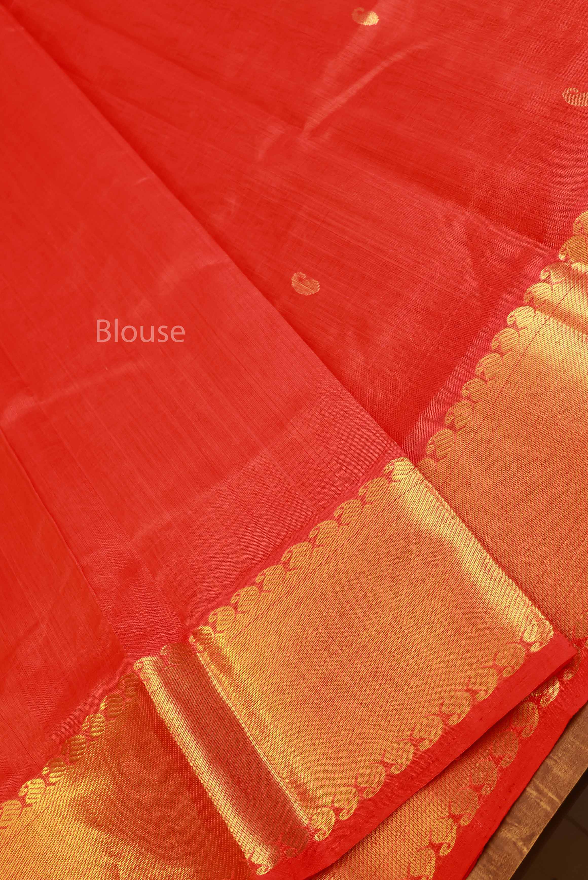 Chilly Red Pure Silk Cotton Saree