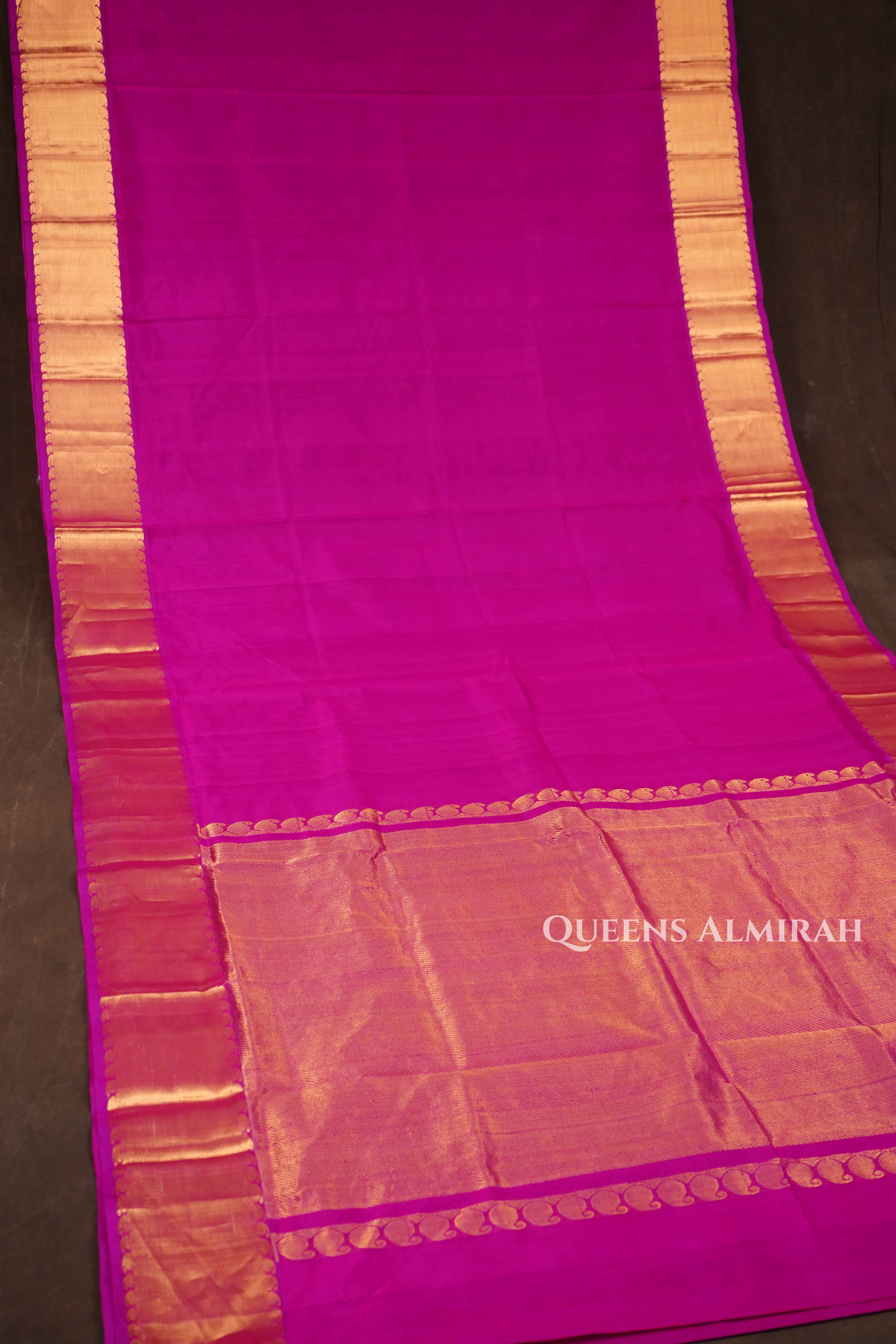 Purple Pure Silk Cotton Saree