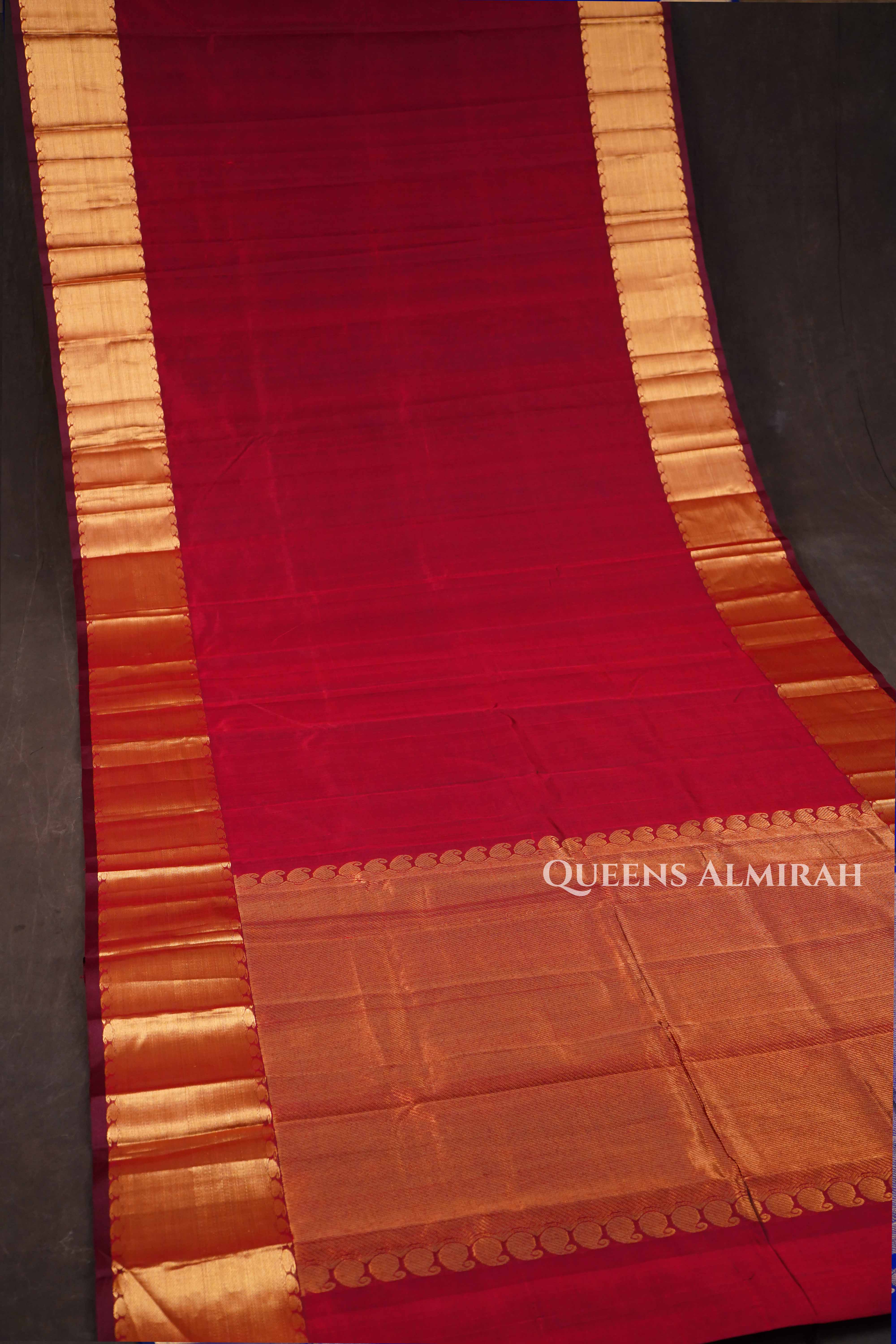Maroon Pure Silk Cotton Saree