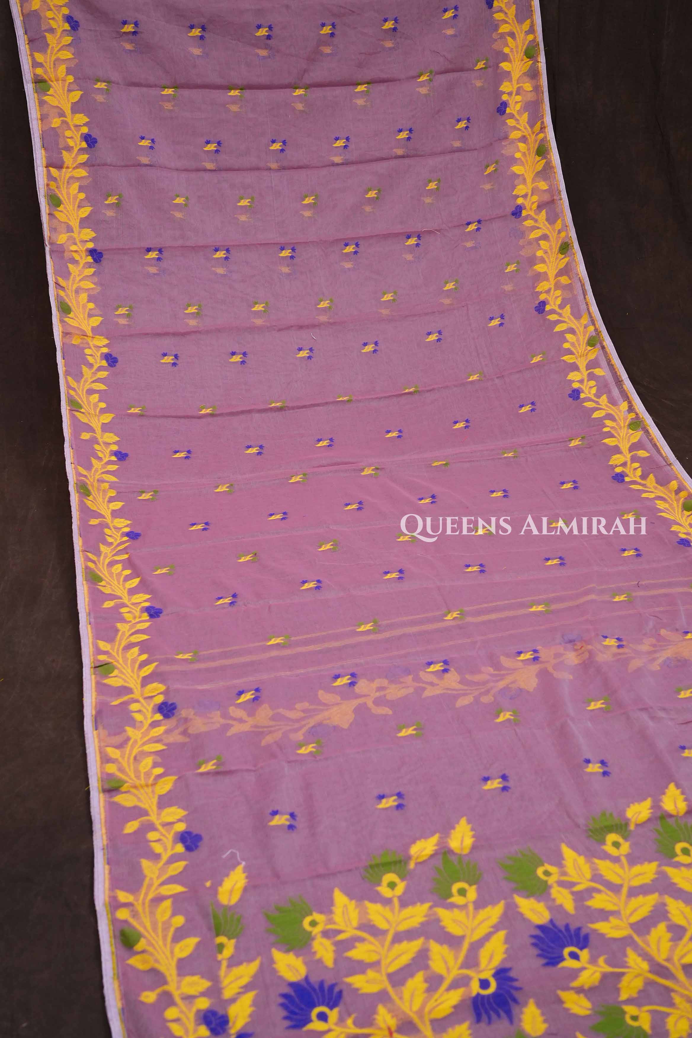 Onion Pink Jamdani Cottoon Saree