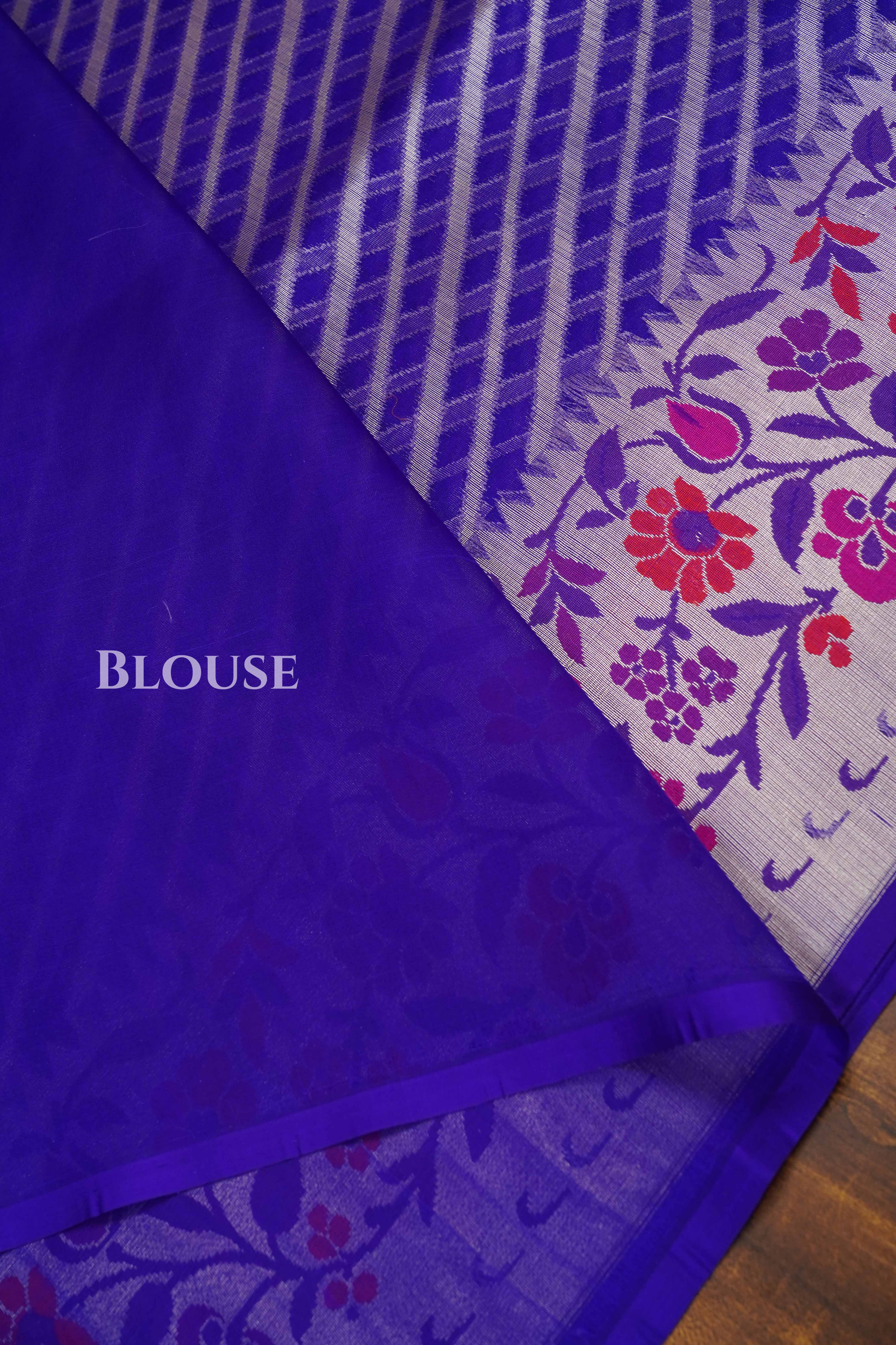 Indigo Banarasi Organza Silk Saree