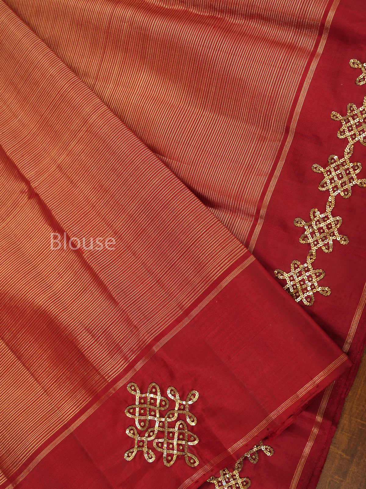 Dark Maroon Kolam Pure Kanchivaram Designer Silk Saree