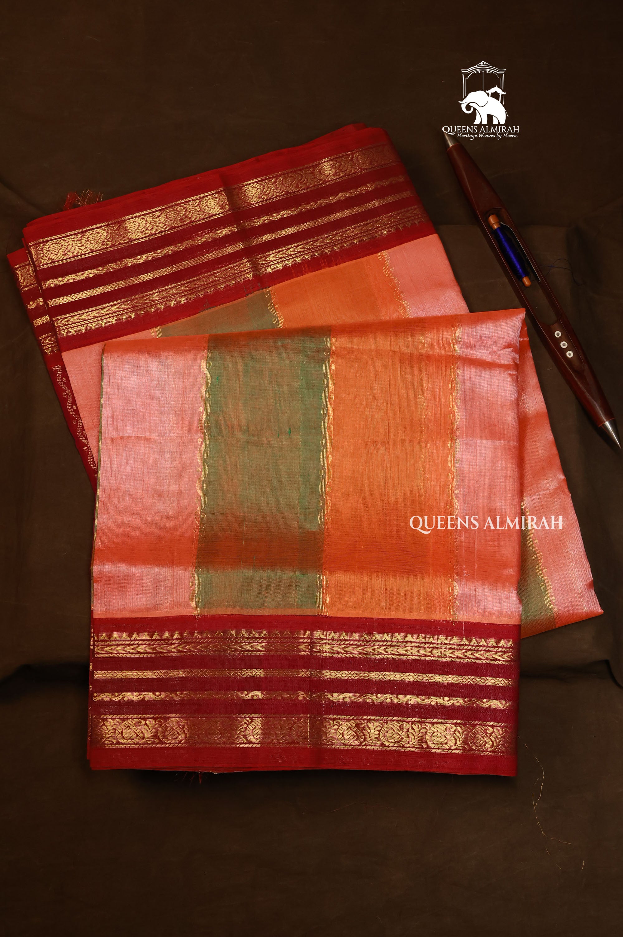 Multi Color With Varisapet Purple Border Pure Silk Cotton Saree