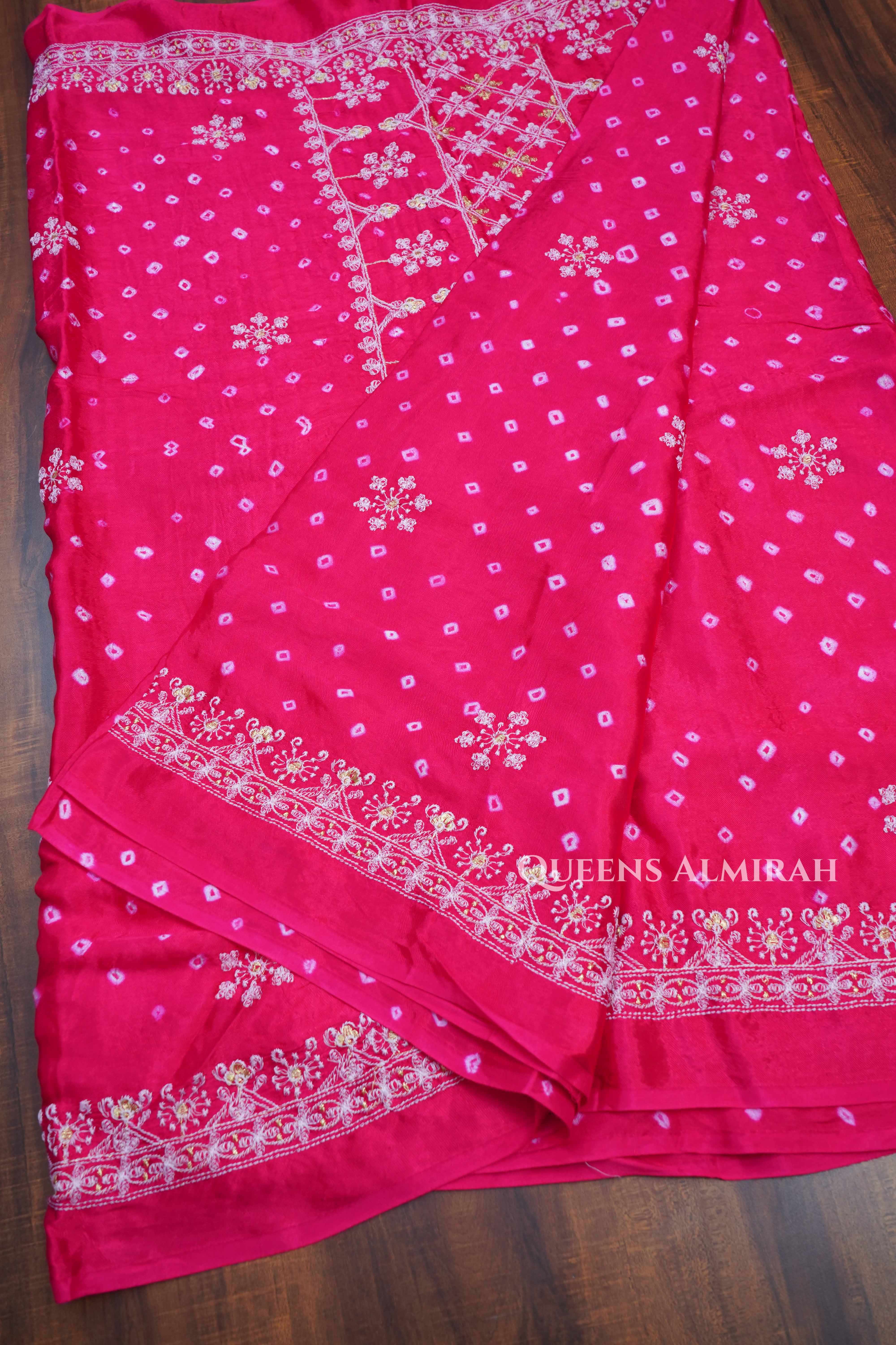 Magenta Pink Modal Silk Saree