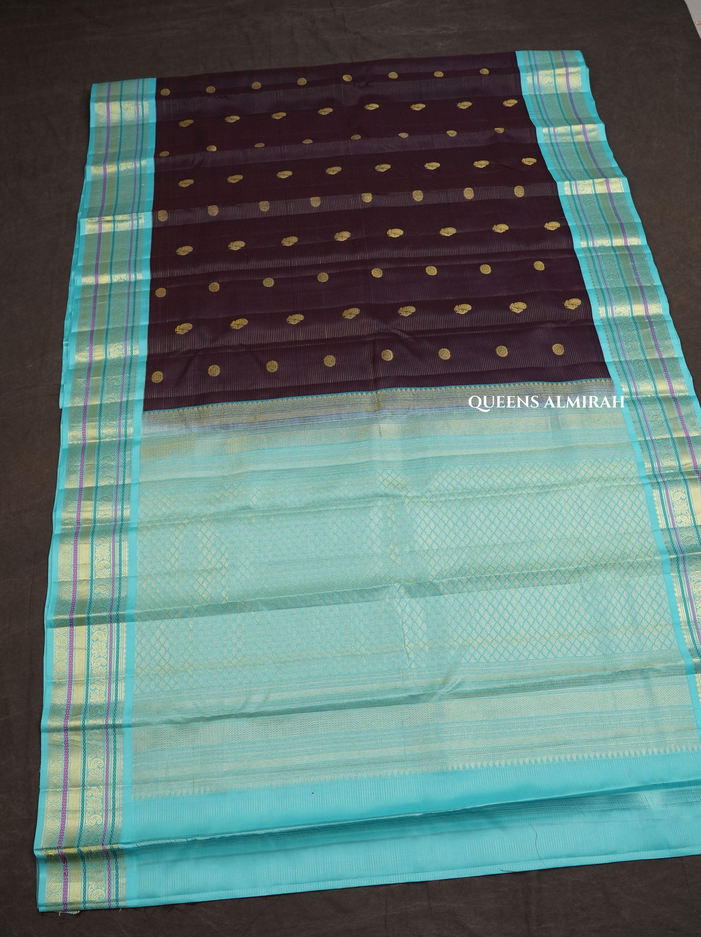 Navy Blue With Blue Pure Kanchivaram Silk Saree