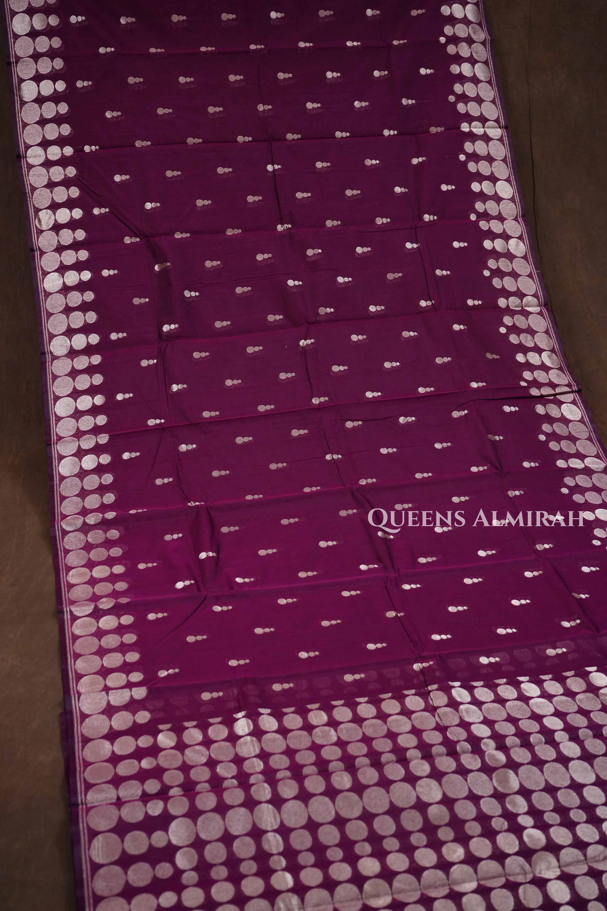 Mulberry Purple Semi Silk Cotton Saree