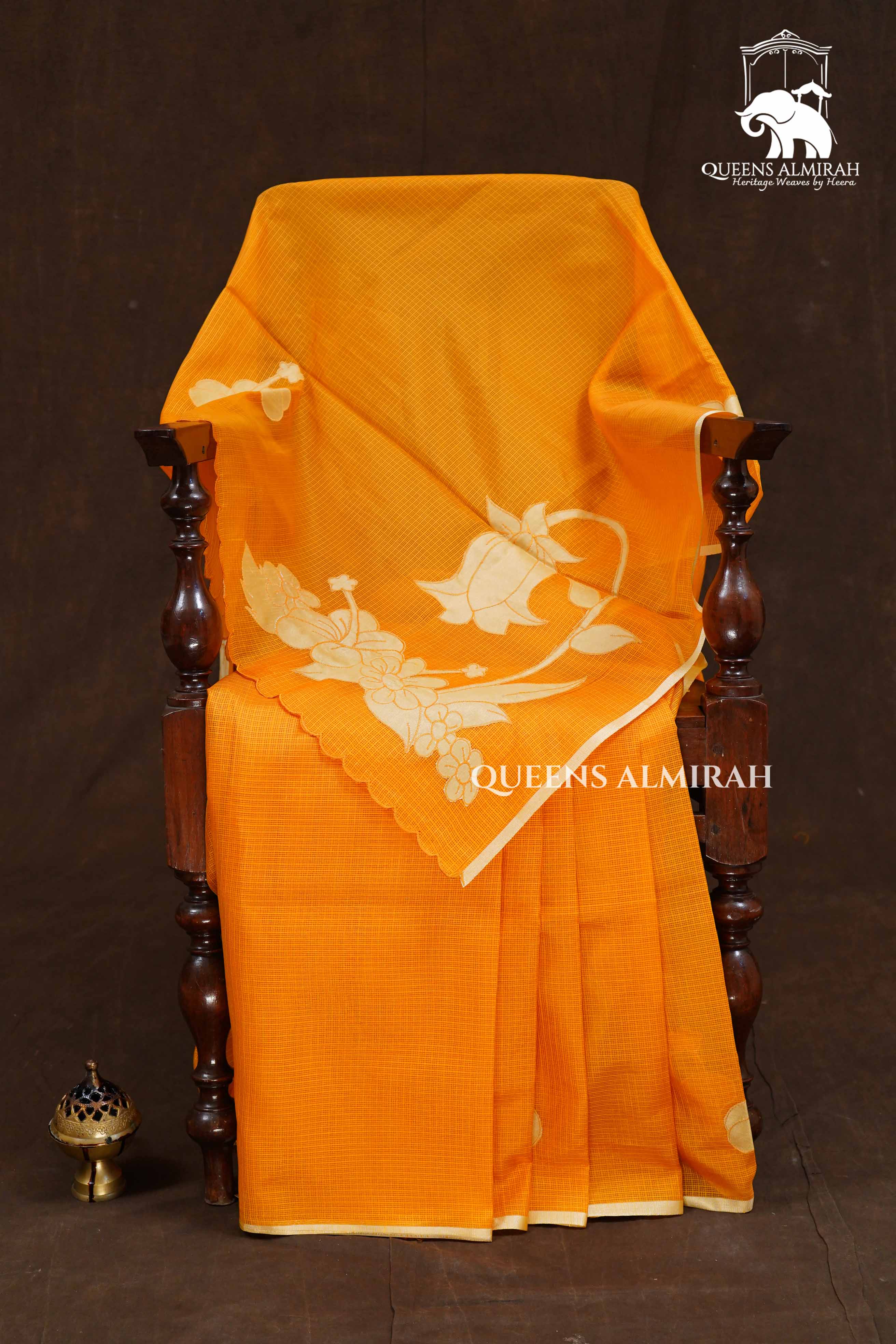 Mango Yelllow Semi Kota Silk Cotton Saree