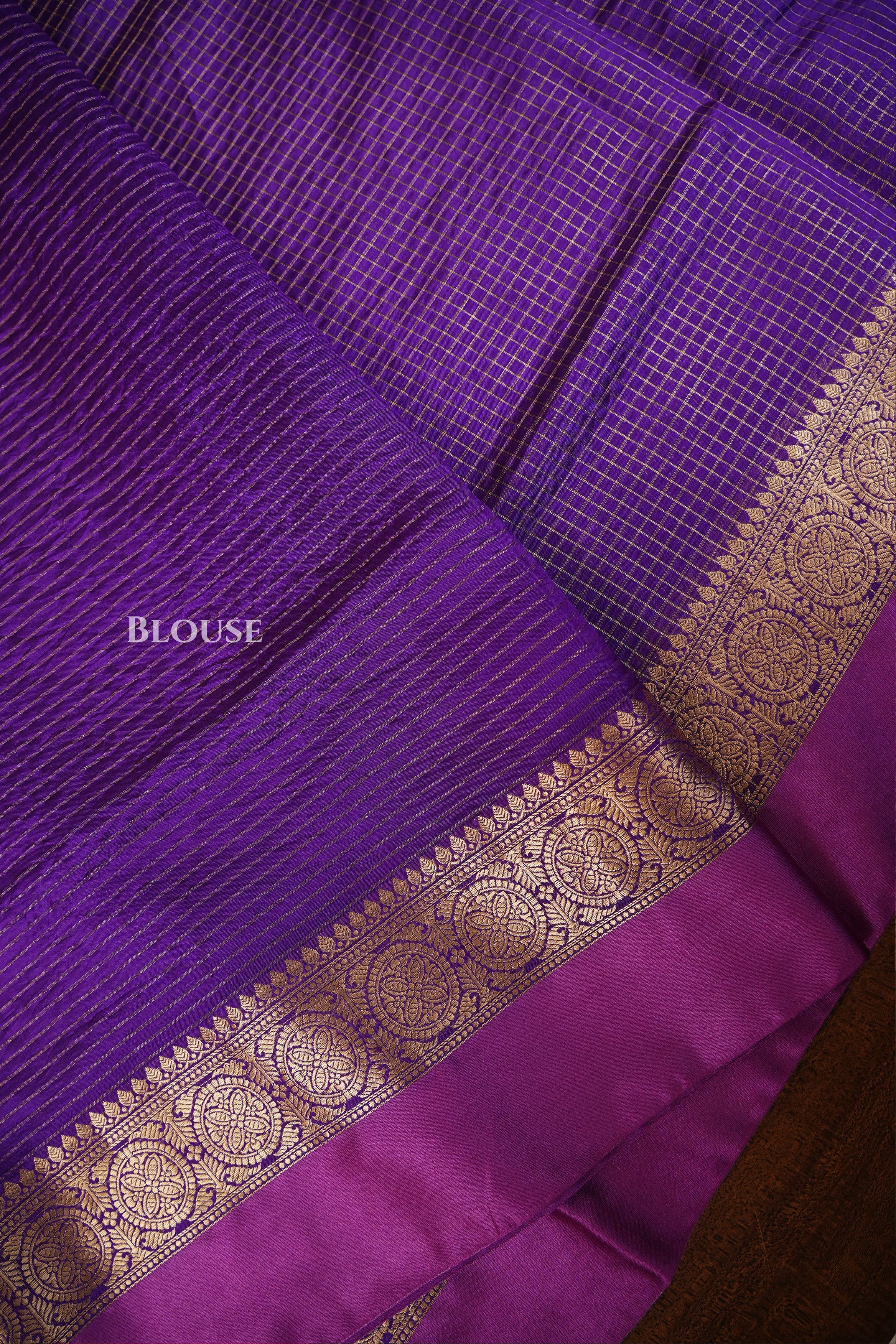 Purple Maheshwari Silk Saree