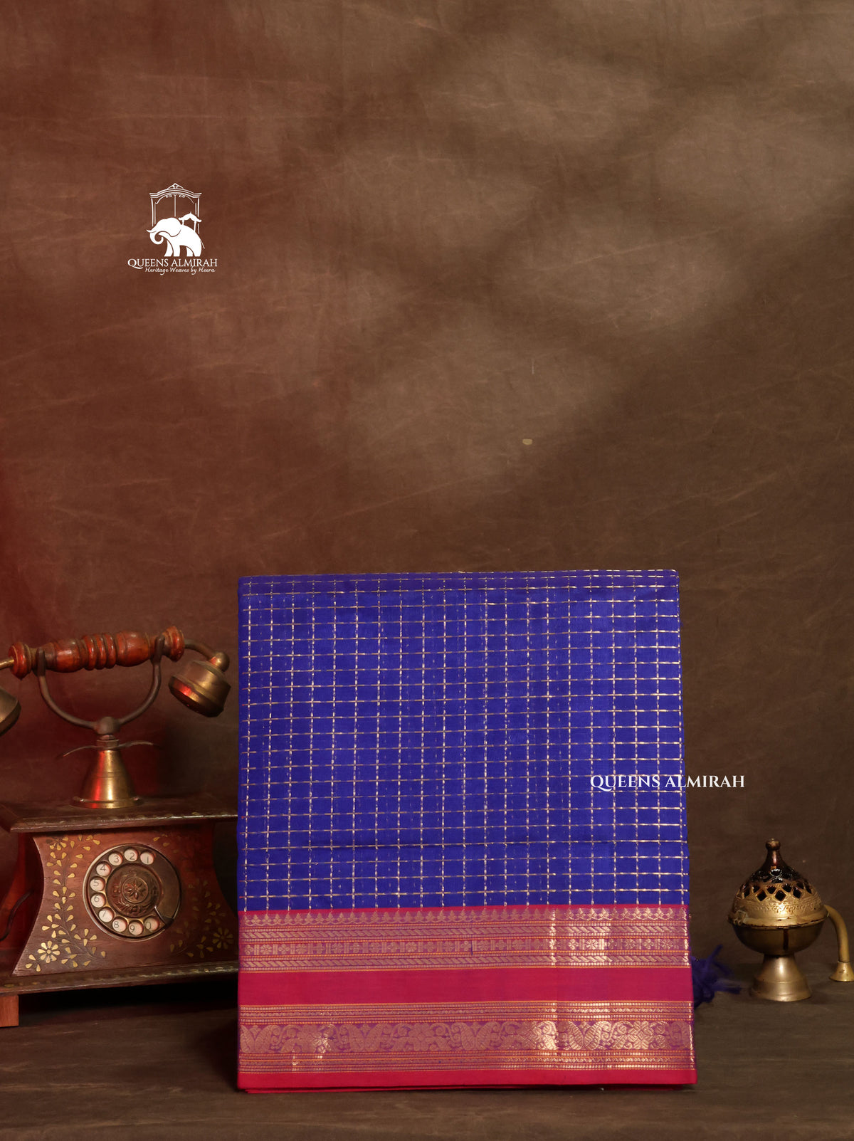 Blue With Purple Chettinad Silk Cotton Saree