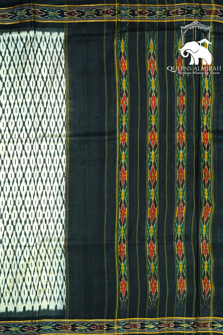 STONE GREY WITH JET GREY MULBERRY SILK SAREE - Queens Jewel Emporium