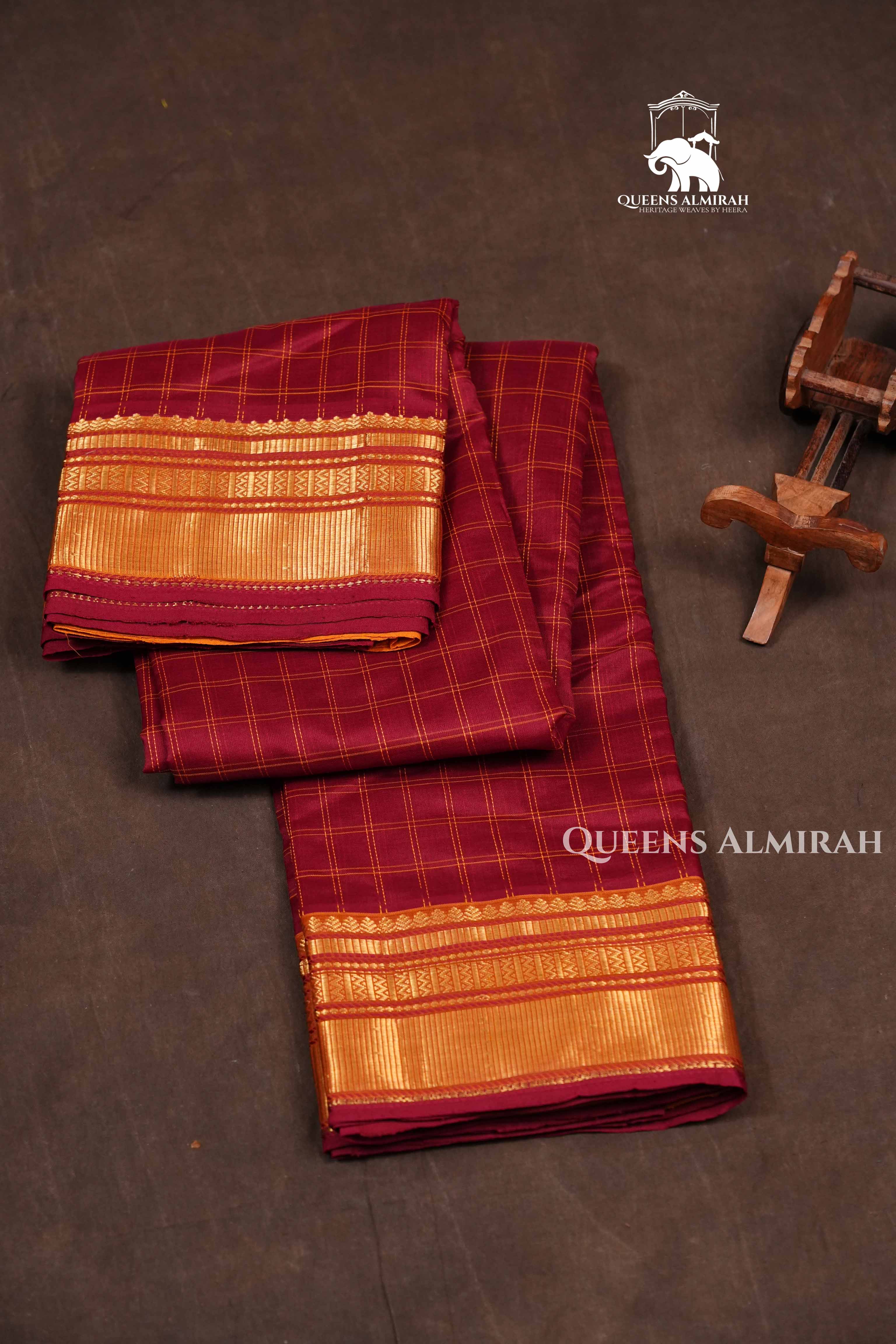 Maroon Budget Silk Cotton Saree