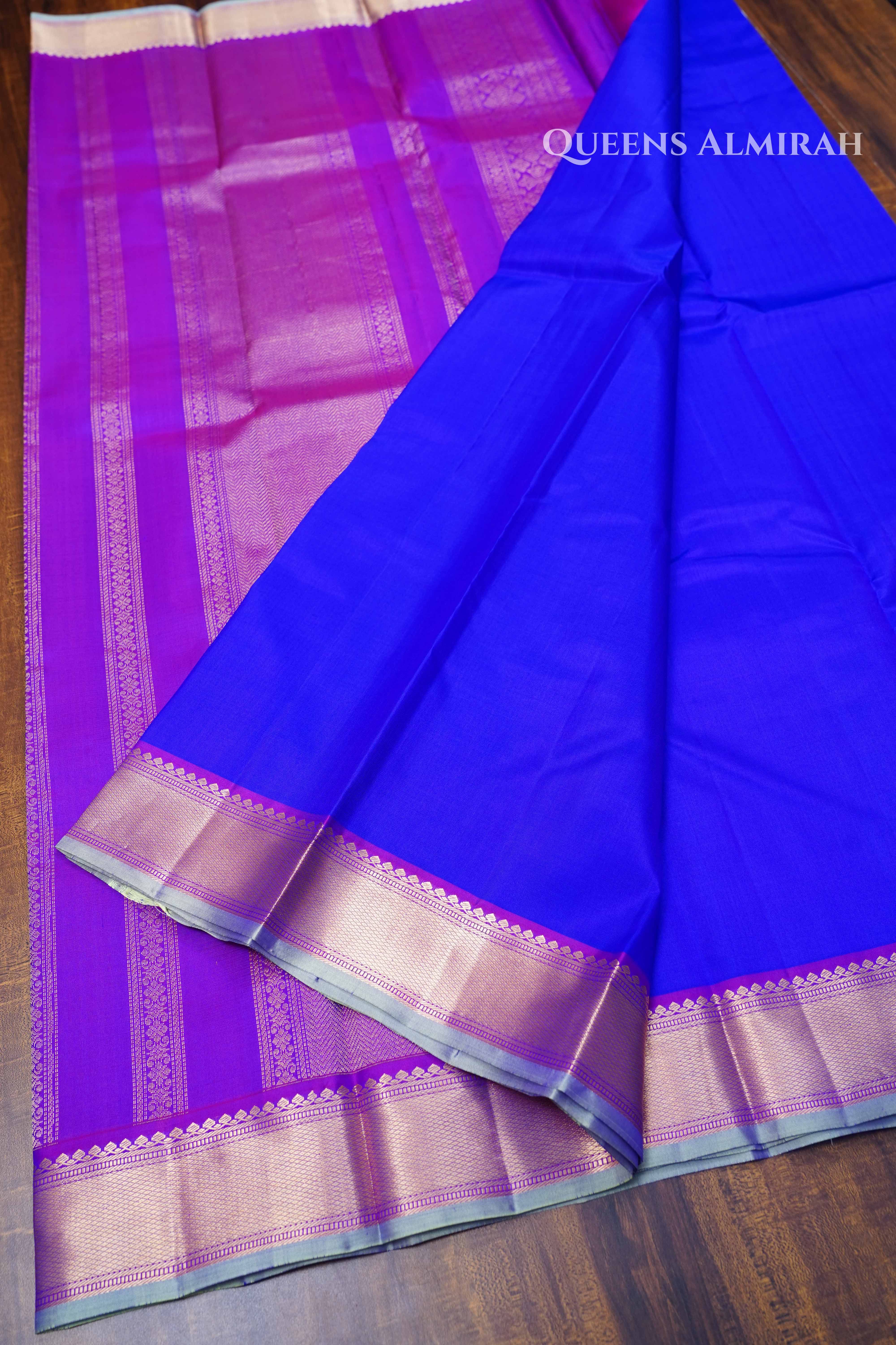 Ink Blue Pure Kanchivaram Silk Saree