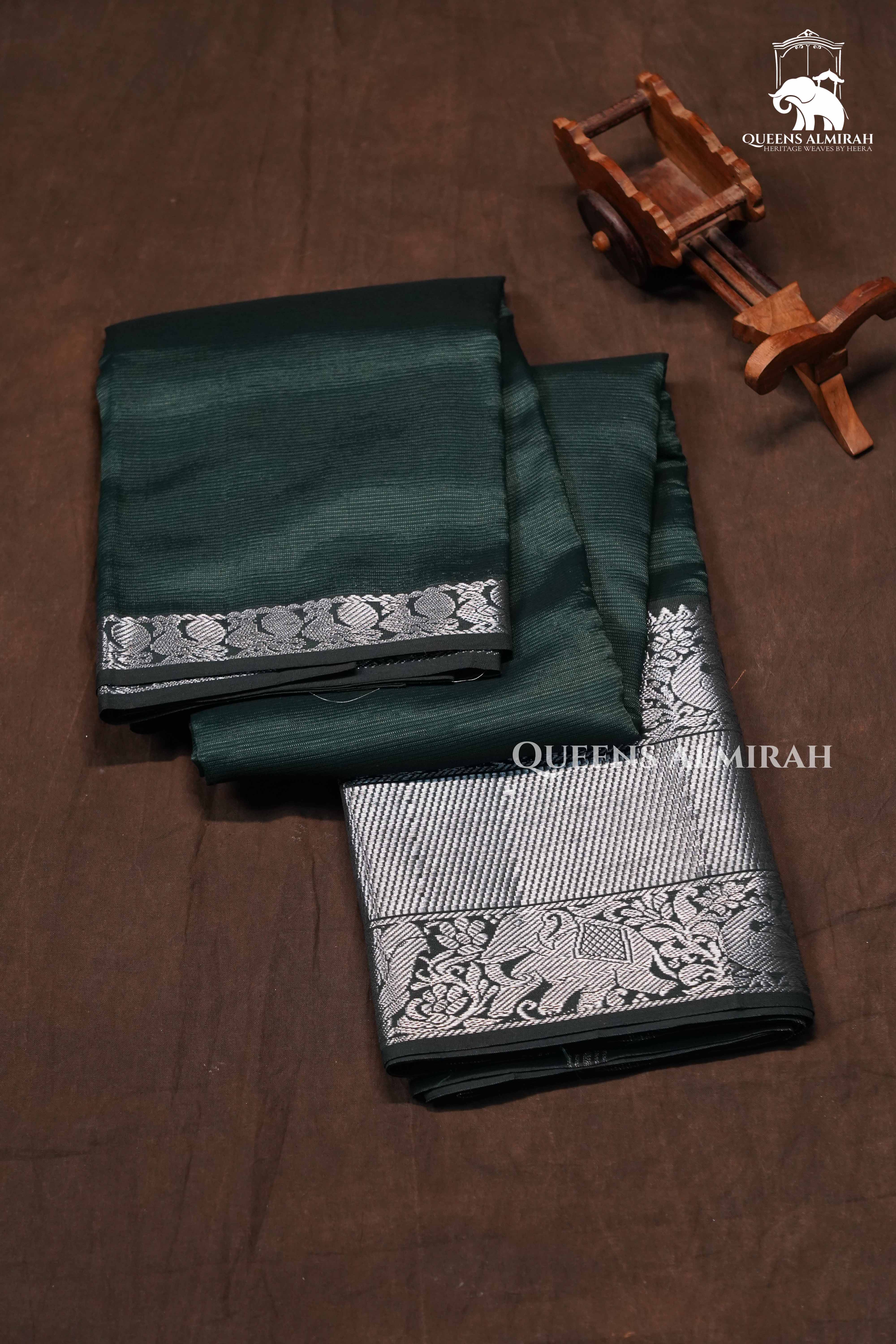Peacock Blue Mangalgiri Saree
