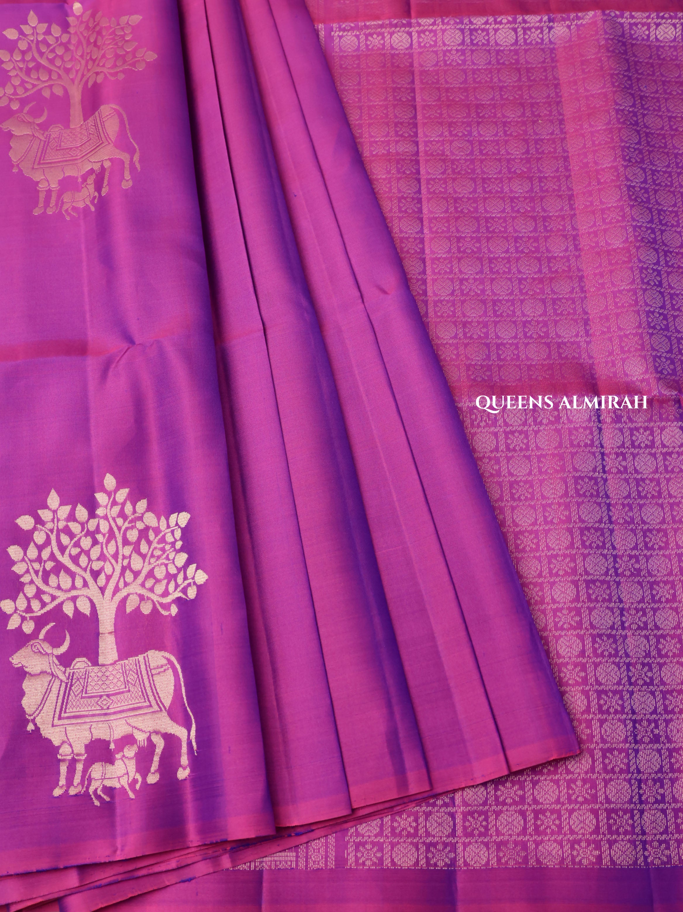 Purple Pure Soft Silk Saree