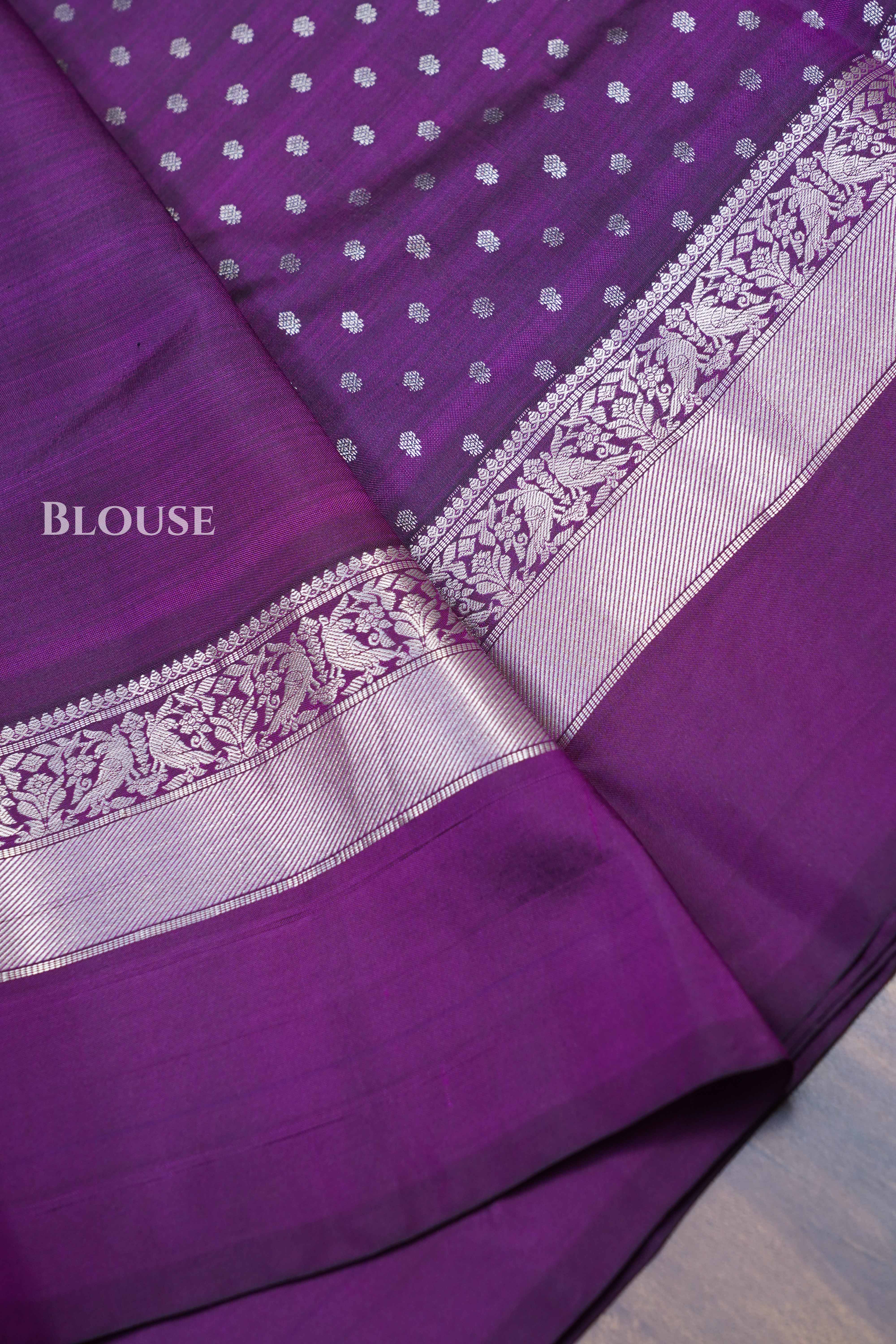 Purple Pure kanchivaram Silk Saree