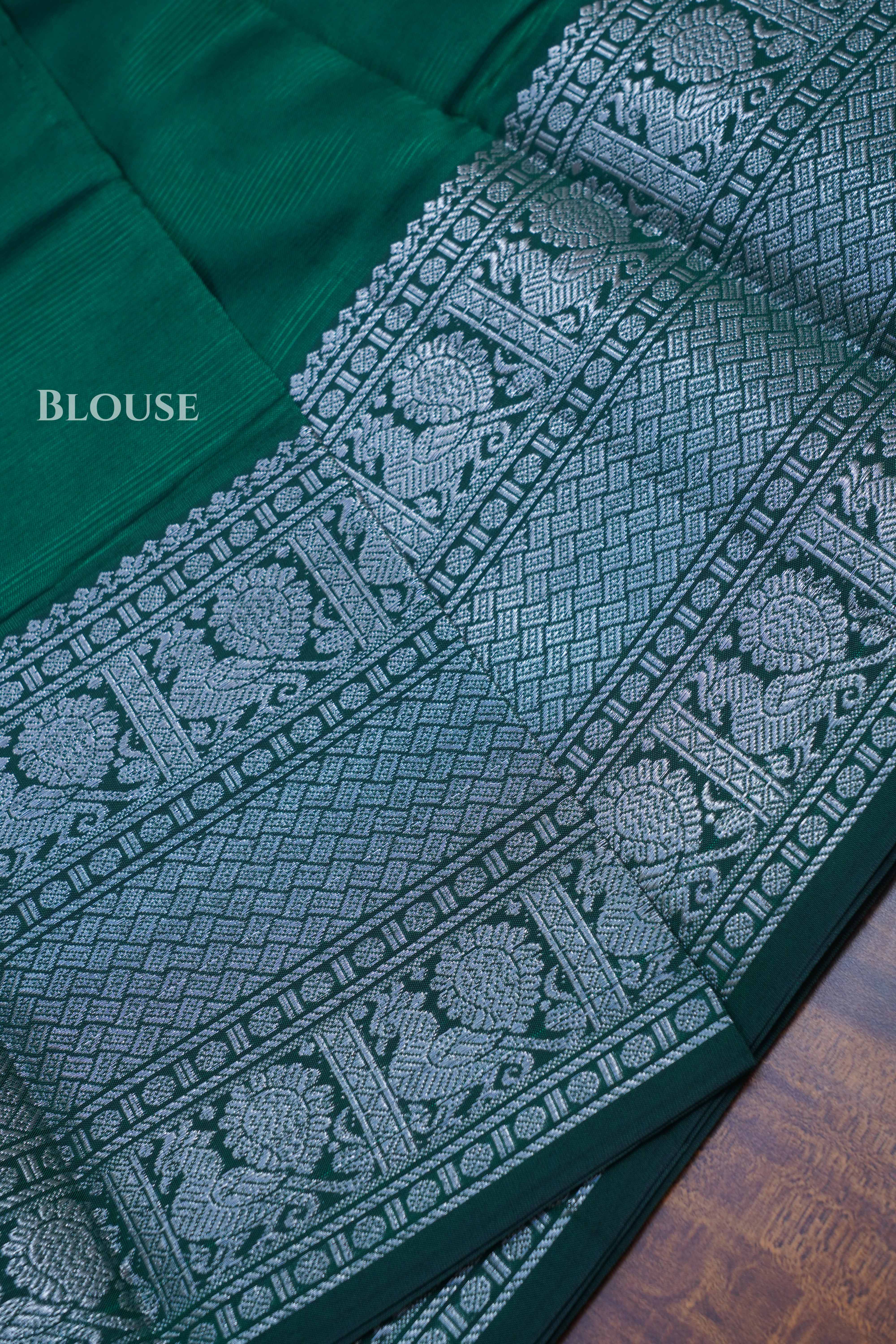 Dark Green Mangalgiri Saree