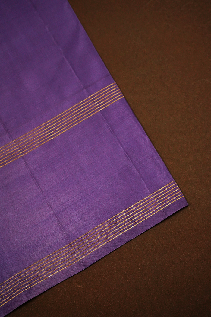 DUSTY LAVENDER WITH PURPLE HAZE PURE KANCHIVARAM SILK SAREE - Queens Jewel Emporium