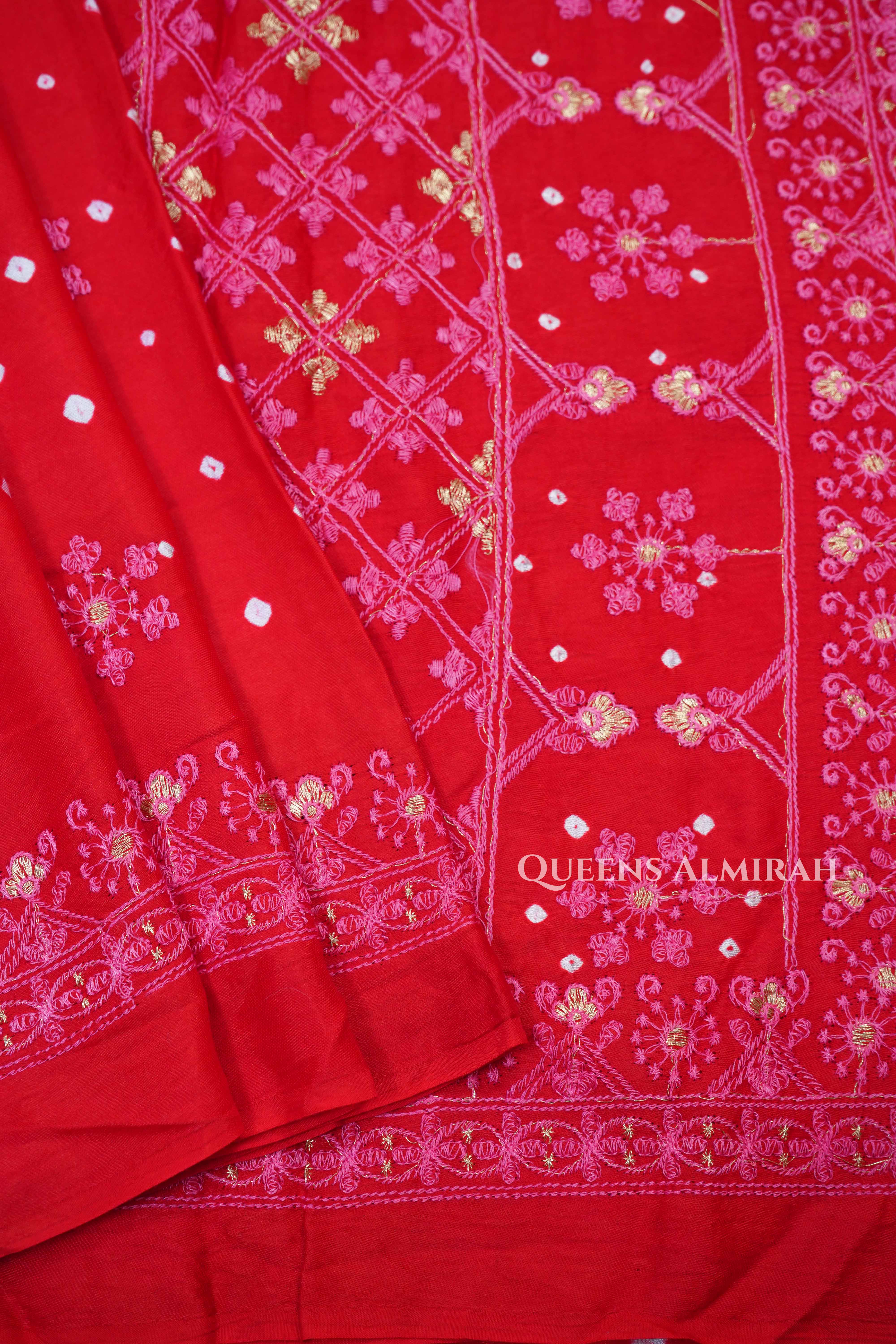 Red Modal Silk Saree