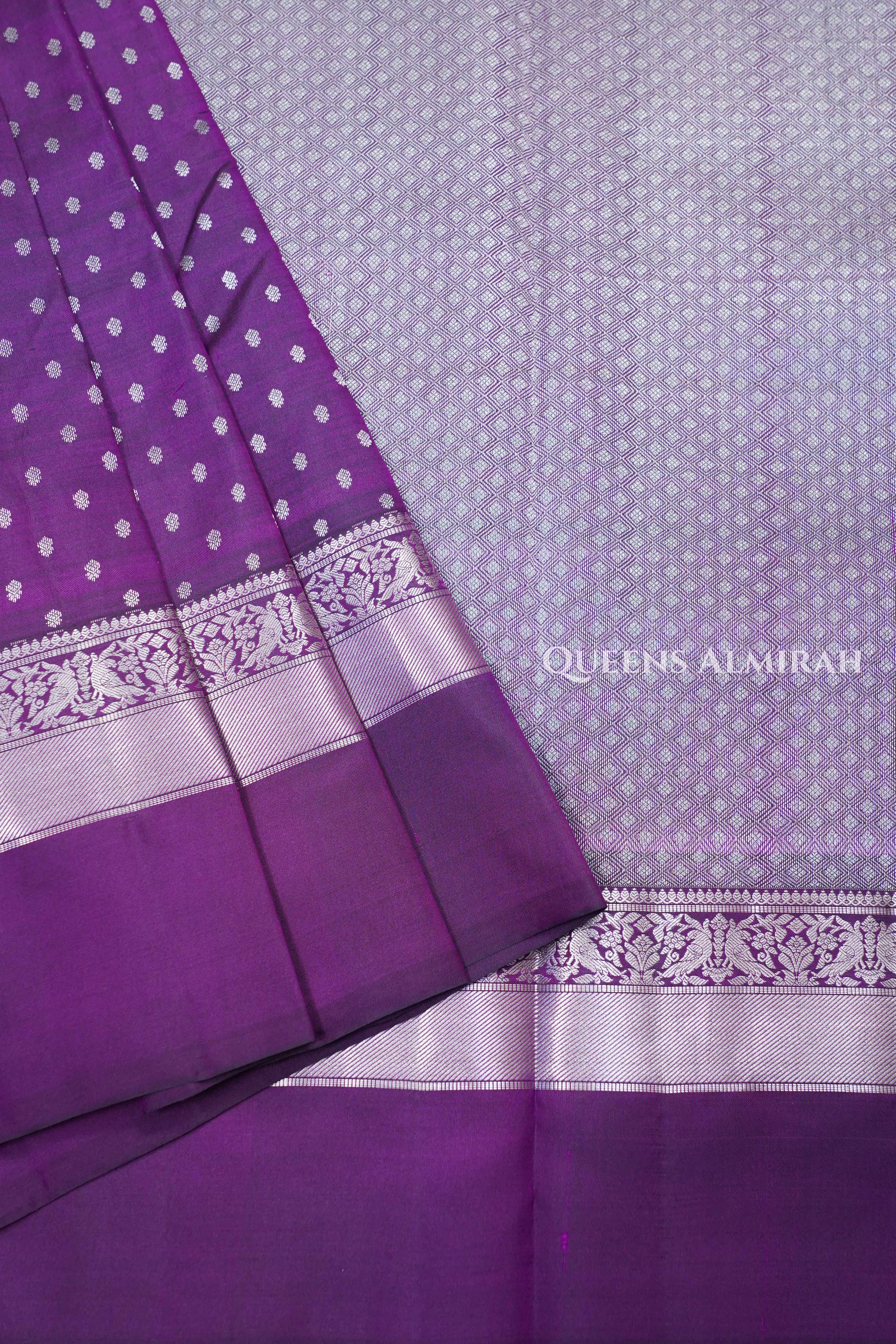 Purple Pure kanchivaram Silk Saree