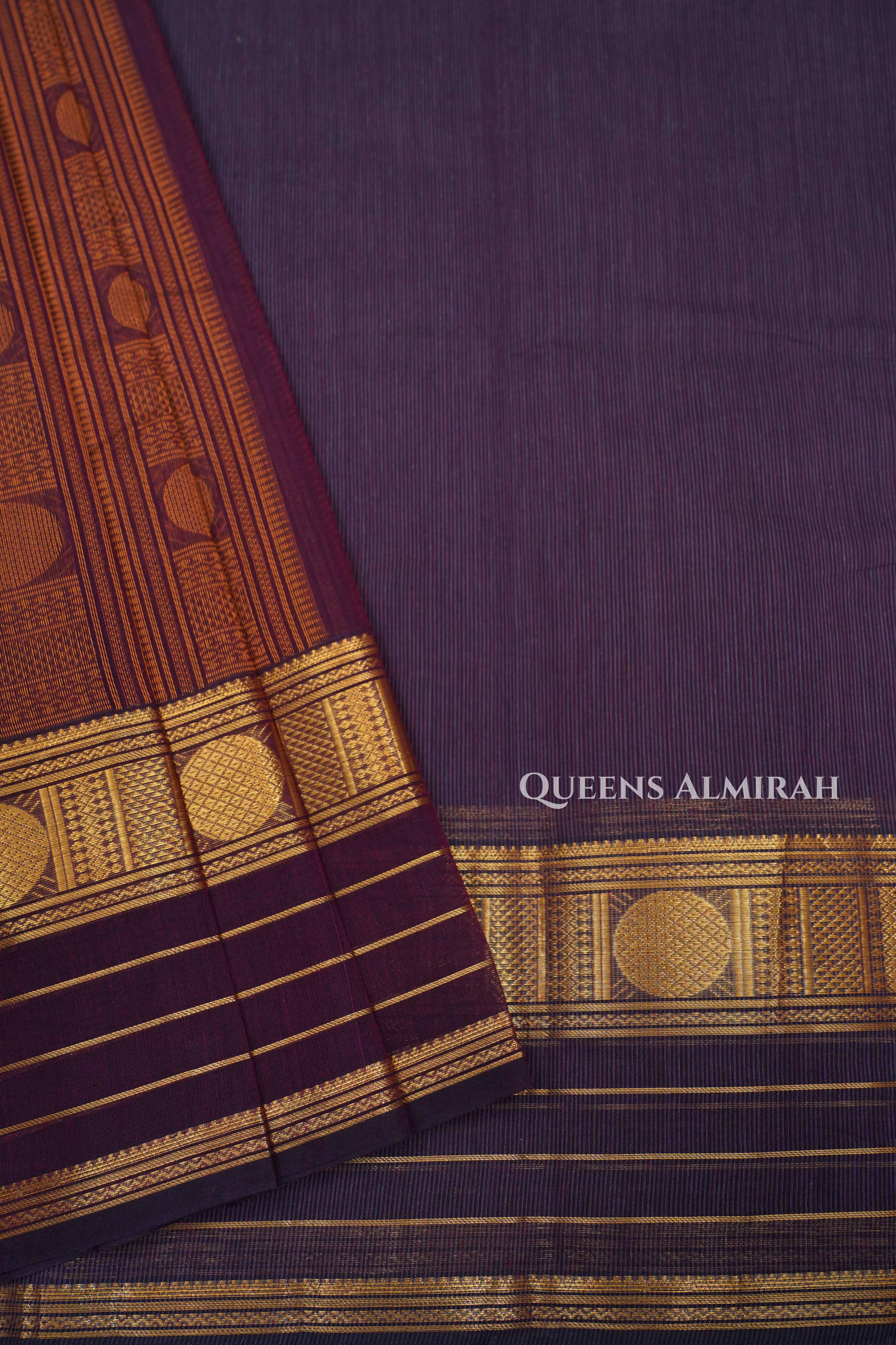 Cocoa Bean Chettinad Cotton Saree