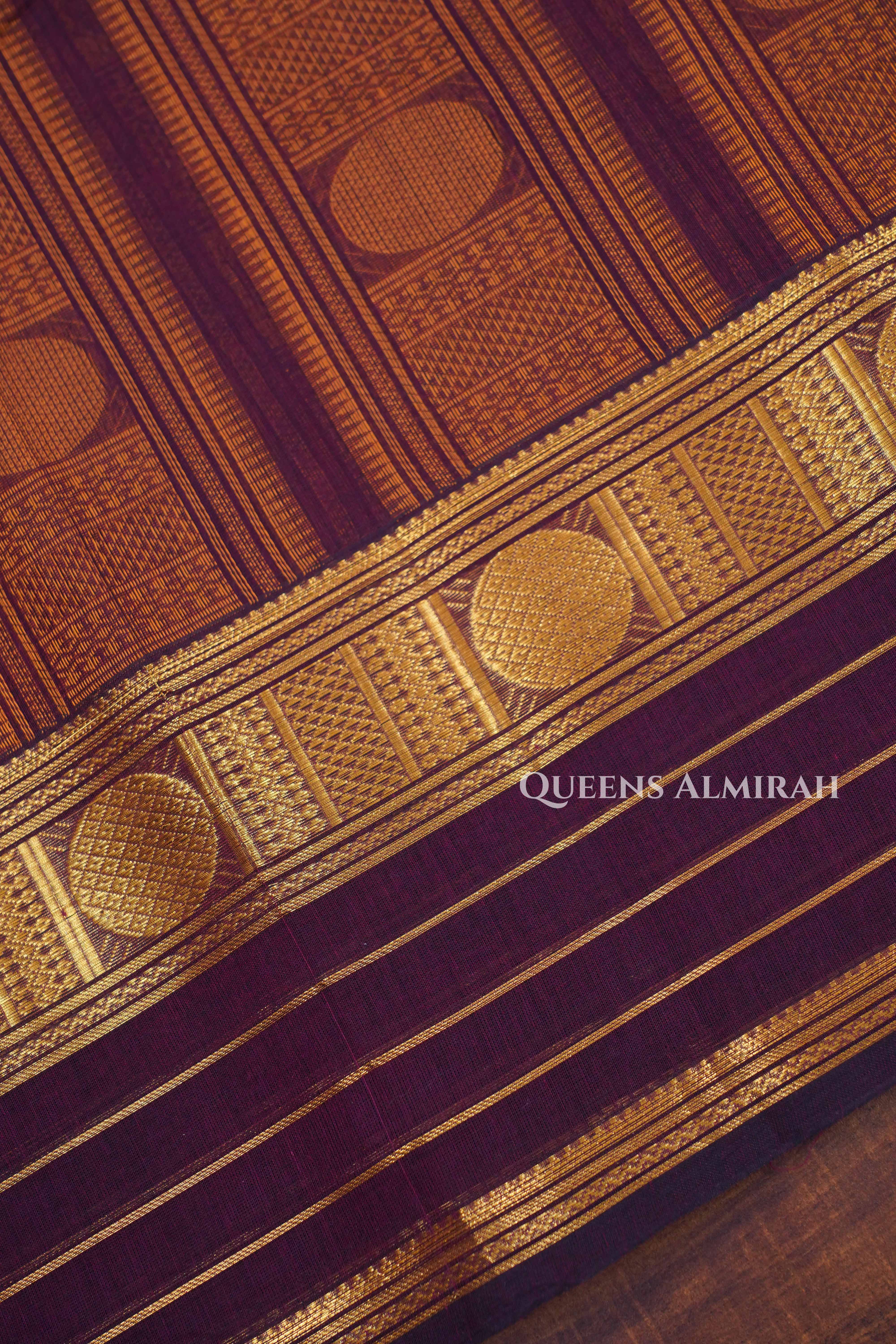 Cocoa Bean Chettinad Cotton Saree