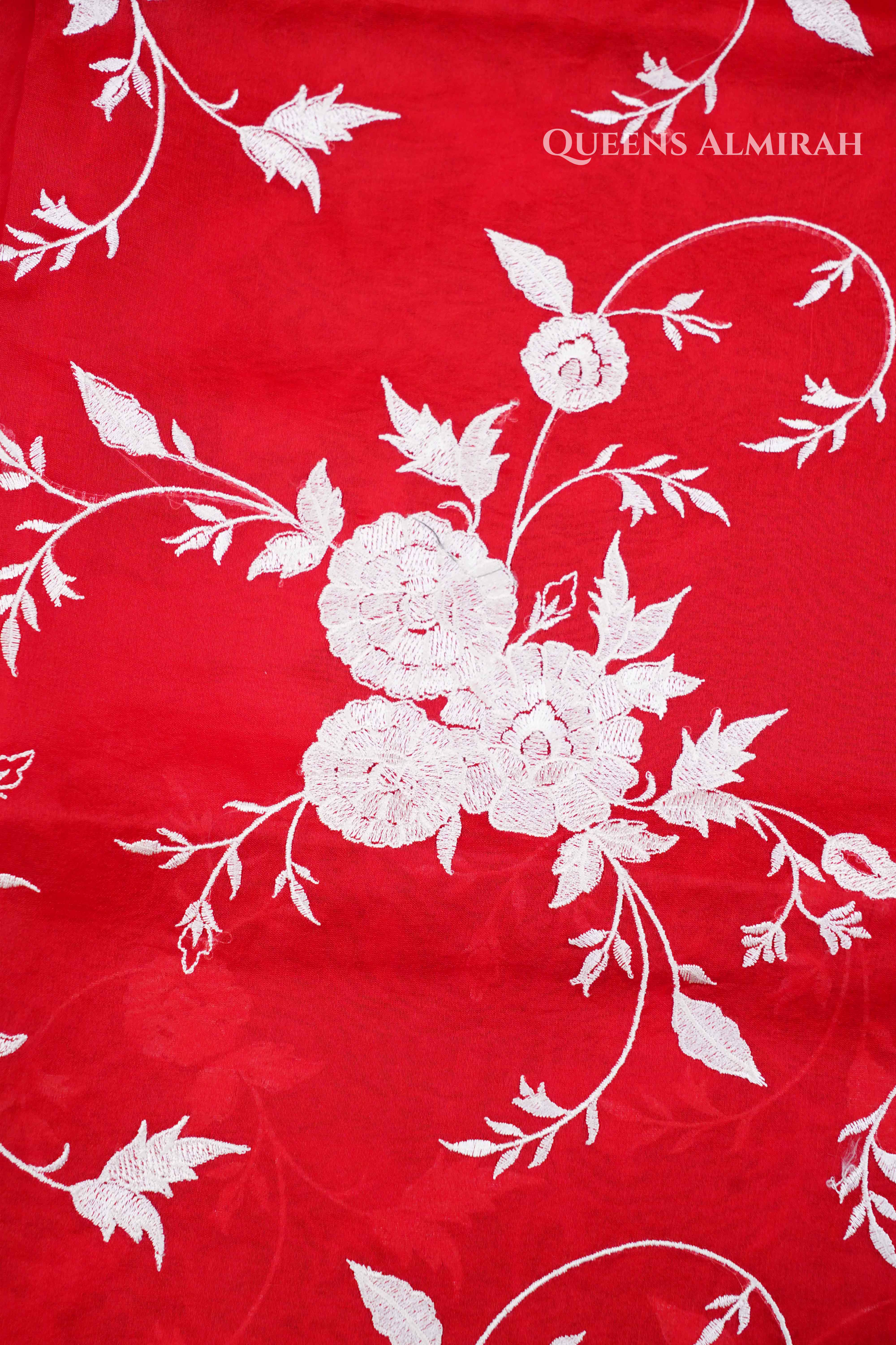 Lava Red Kora Organza saree