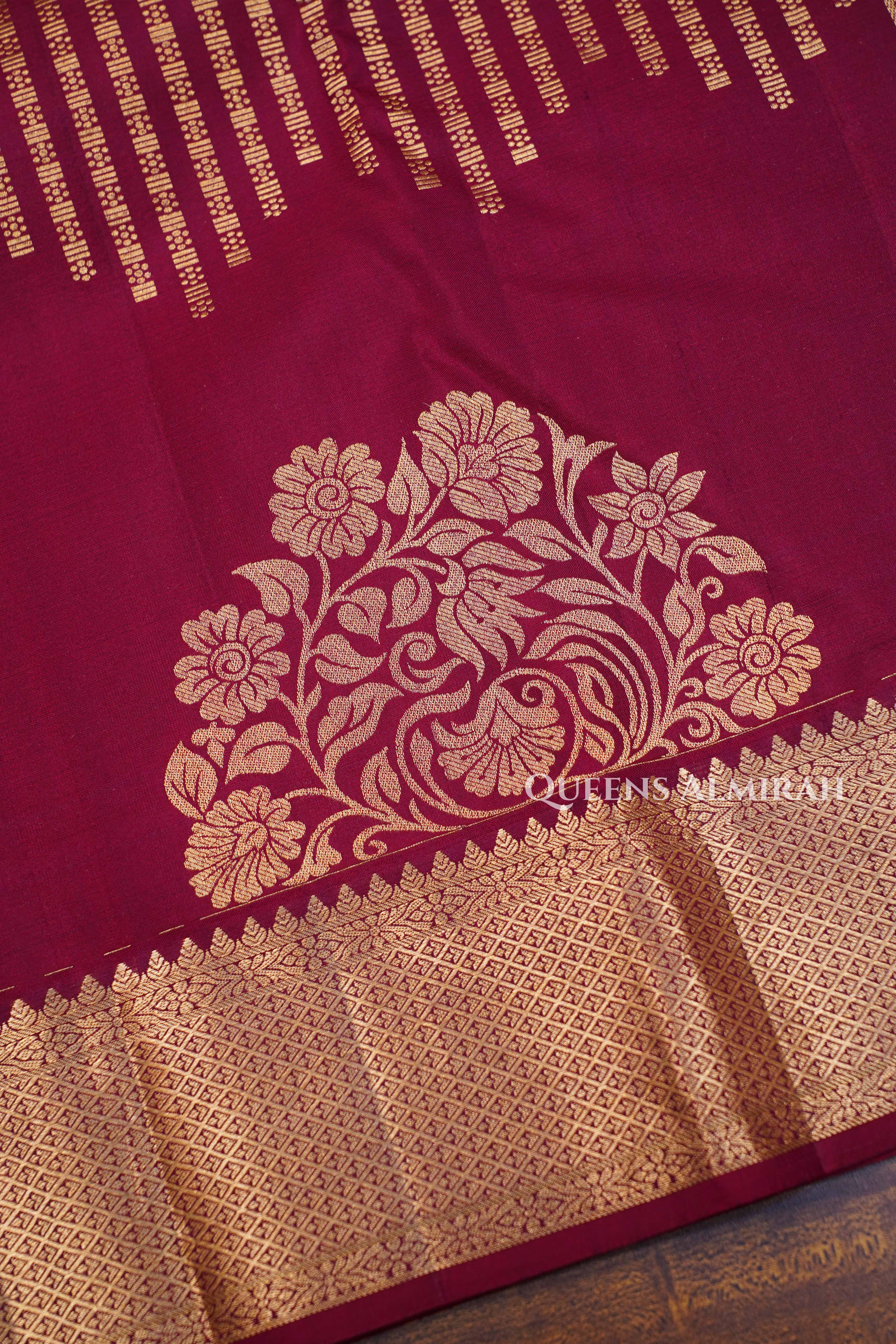 Maroon Pure Kanchivaram Silk Saree