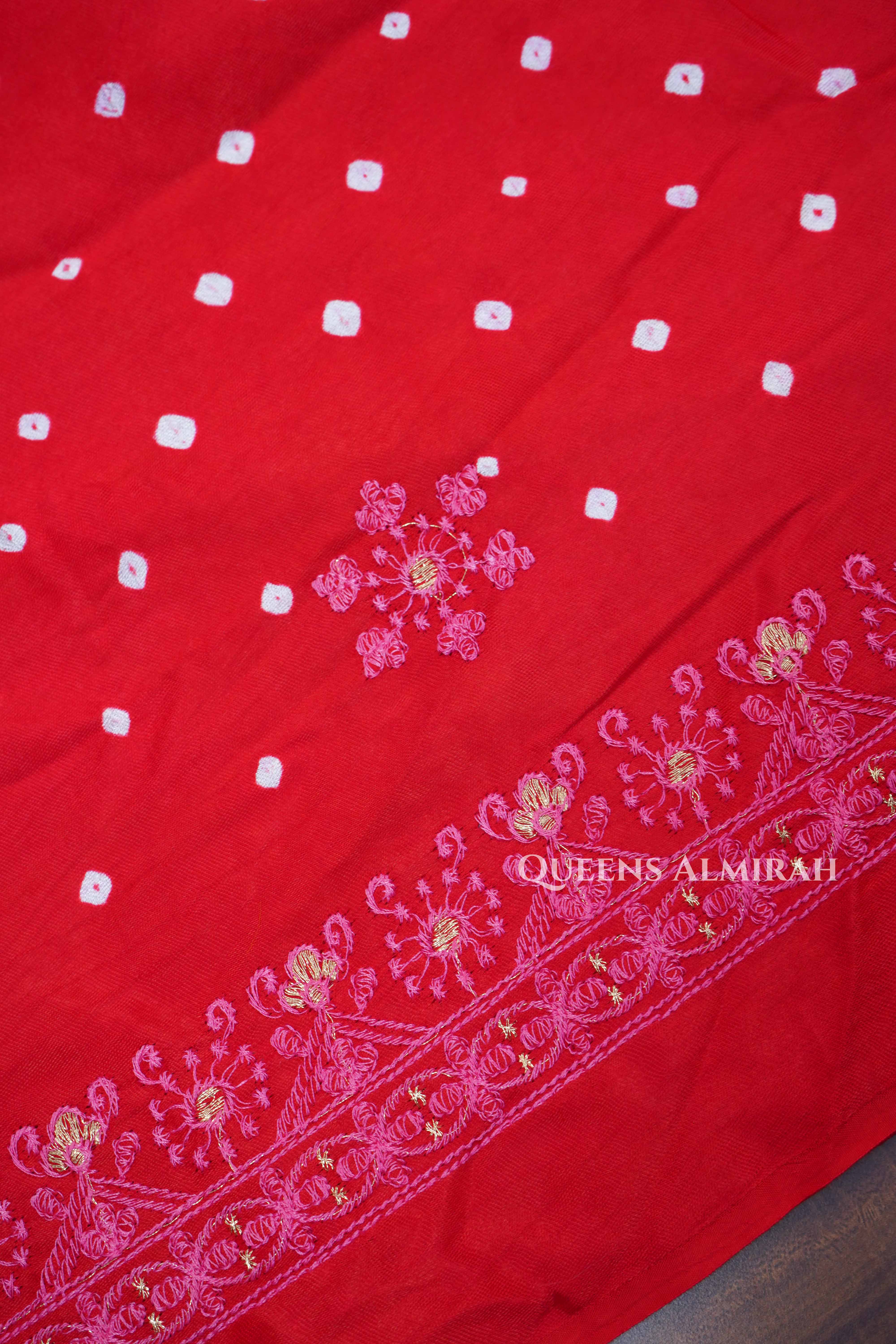 Red Modal Silk Saree