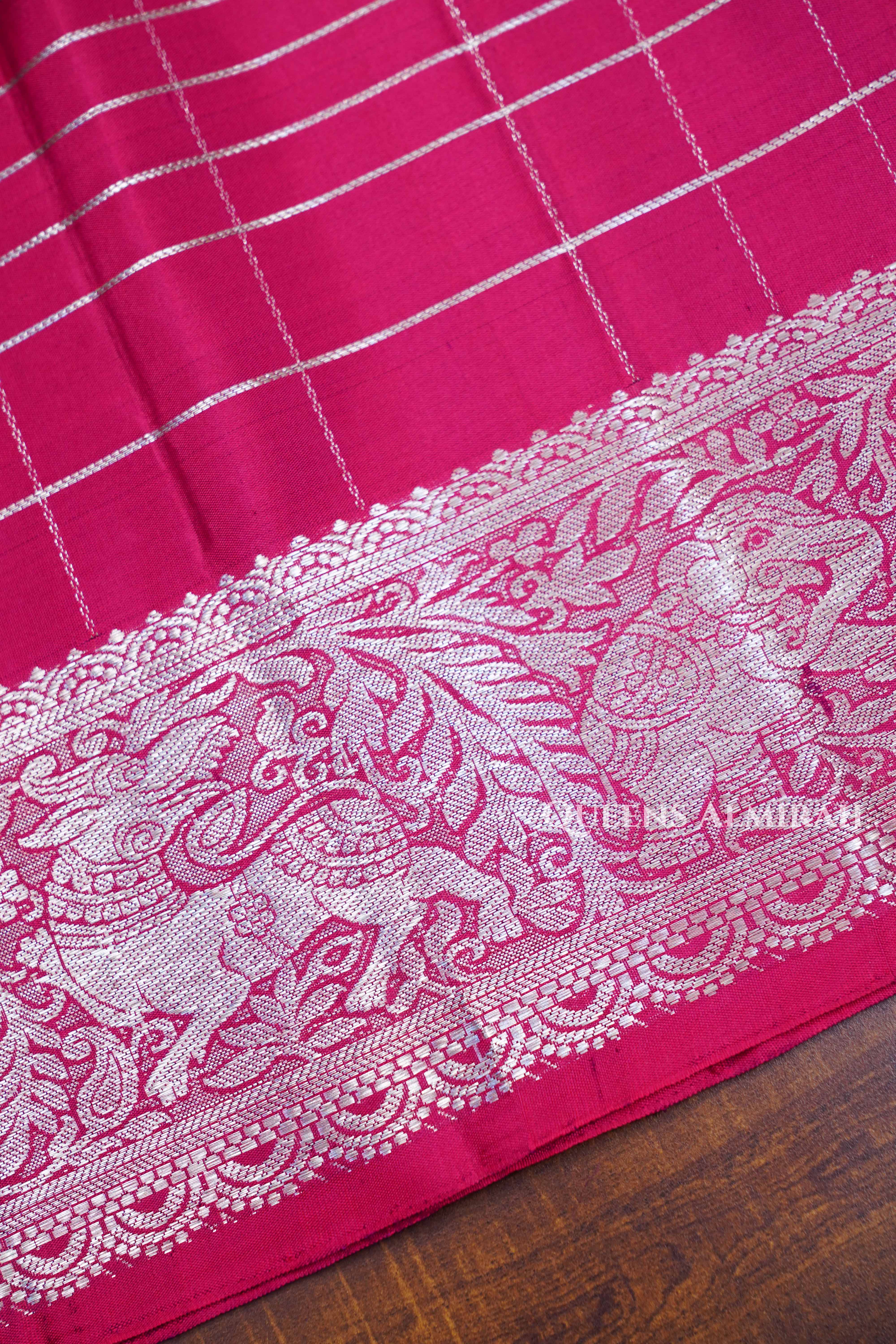 Dragon Fruit Pink Pure Soft Silk Saree