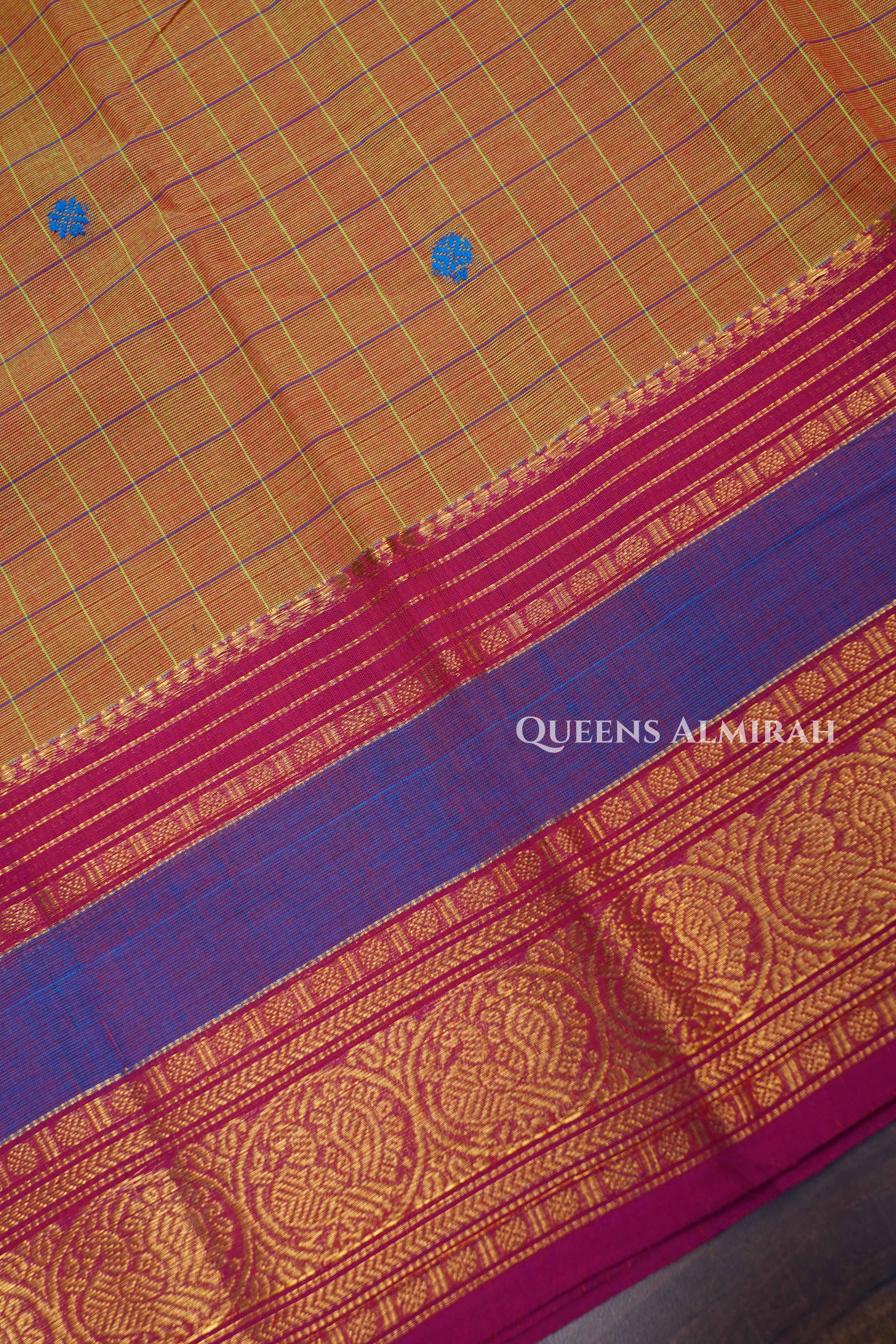 Pumpkin Orange Kanchi Cotton Saree