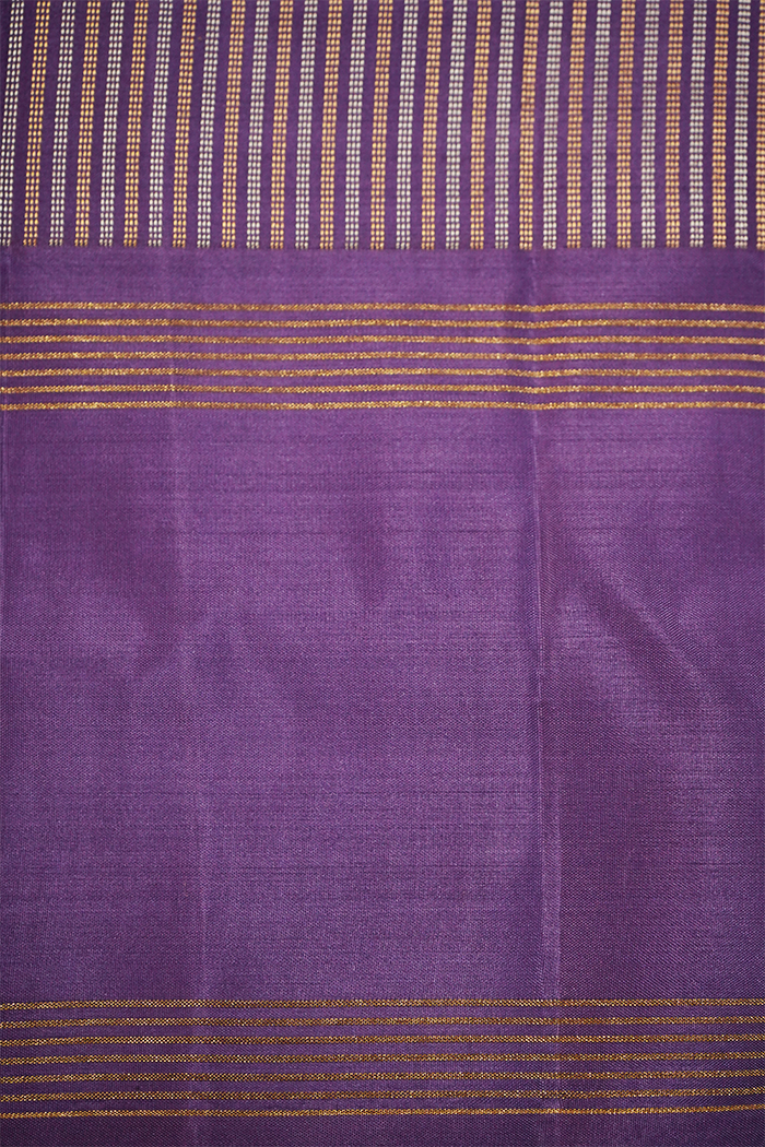 DUSTY LAVENDER WITH PURPLE HAZE PURE KANCHIVARAM SILK SAREE - Queens Jewel Emporium