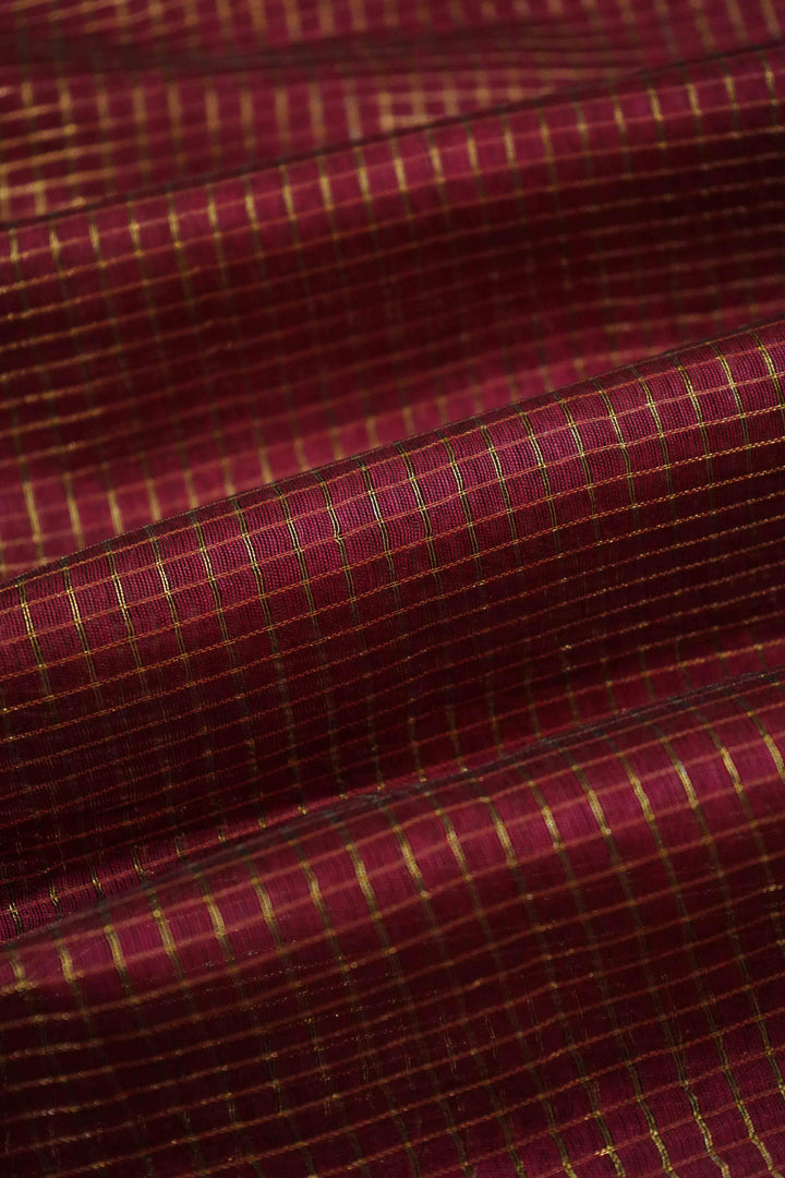 RED BROWN MAHESHWARI SAREE - Queens Jewel Emporium