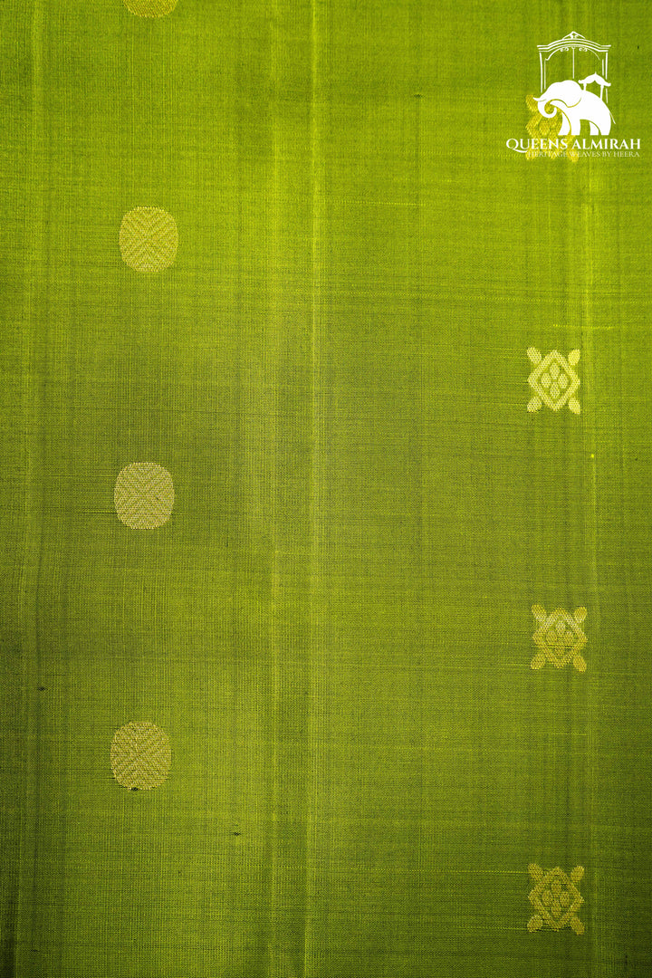 VERDUN GREEN WITH BLACK SOFT SILK SAREE - Queens Jewel Emporium