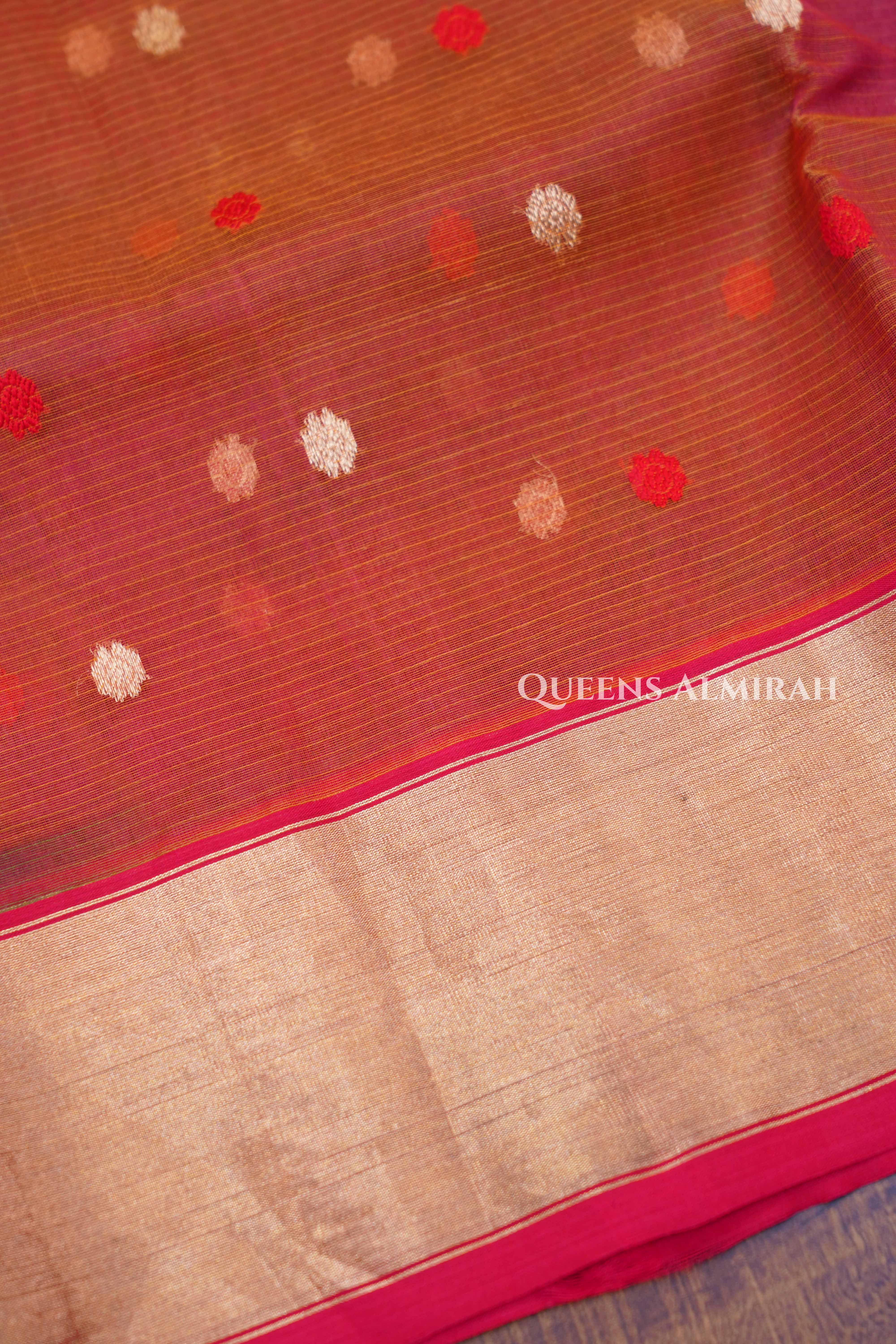 Multi Color -Traditional Chanderi Katan Silk Handloom Saree
