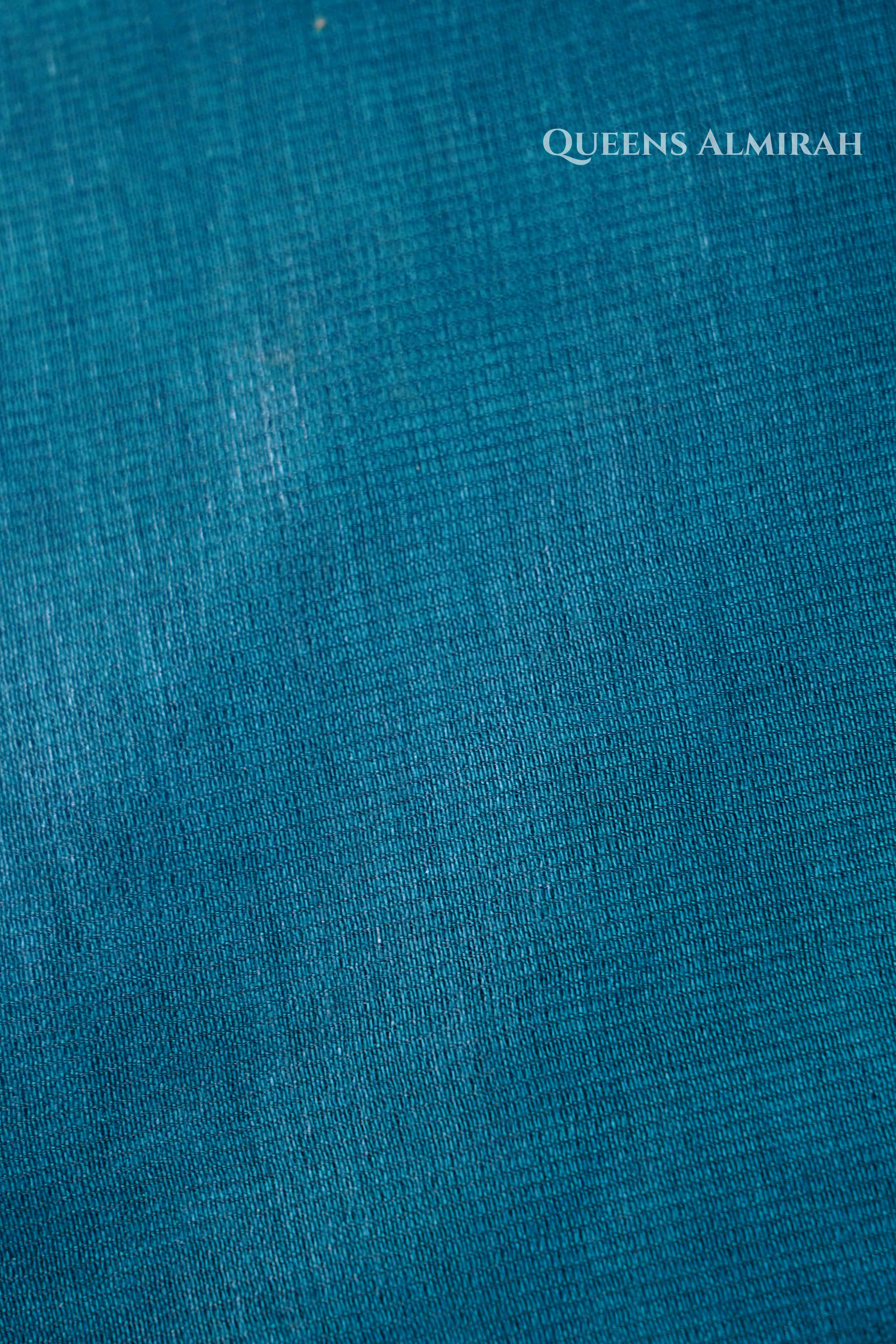 Peacock Blue Maheshwari saree QUEENS ALMIRAH