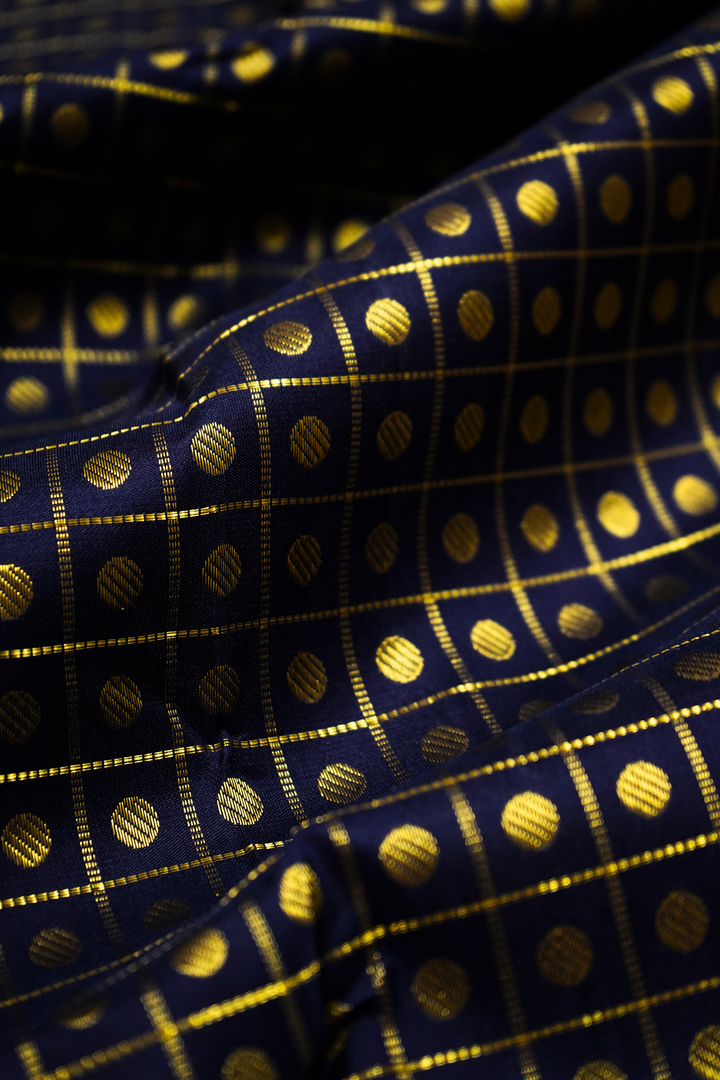 BLUE BERRY WITH GRAPE PURPLE  PURE KANCHIVARAM SILK SAREE - Queens Jewel Emporium
