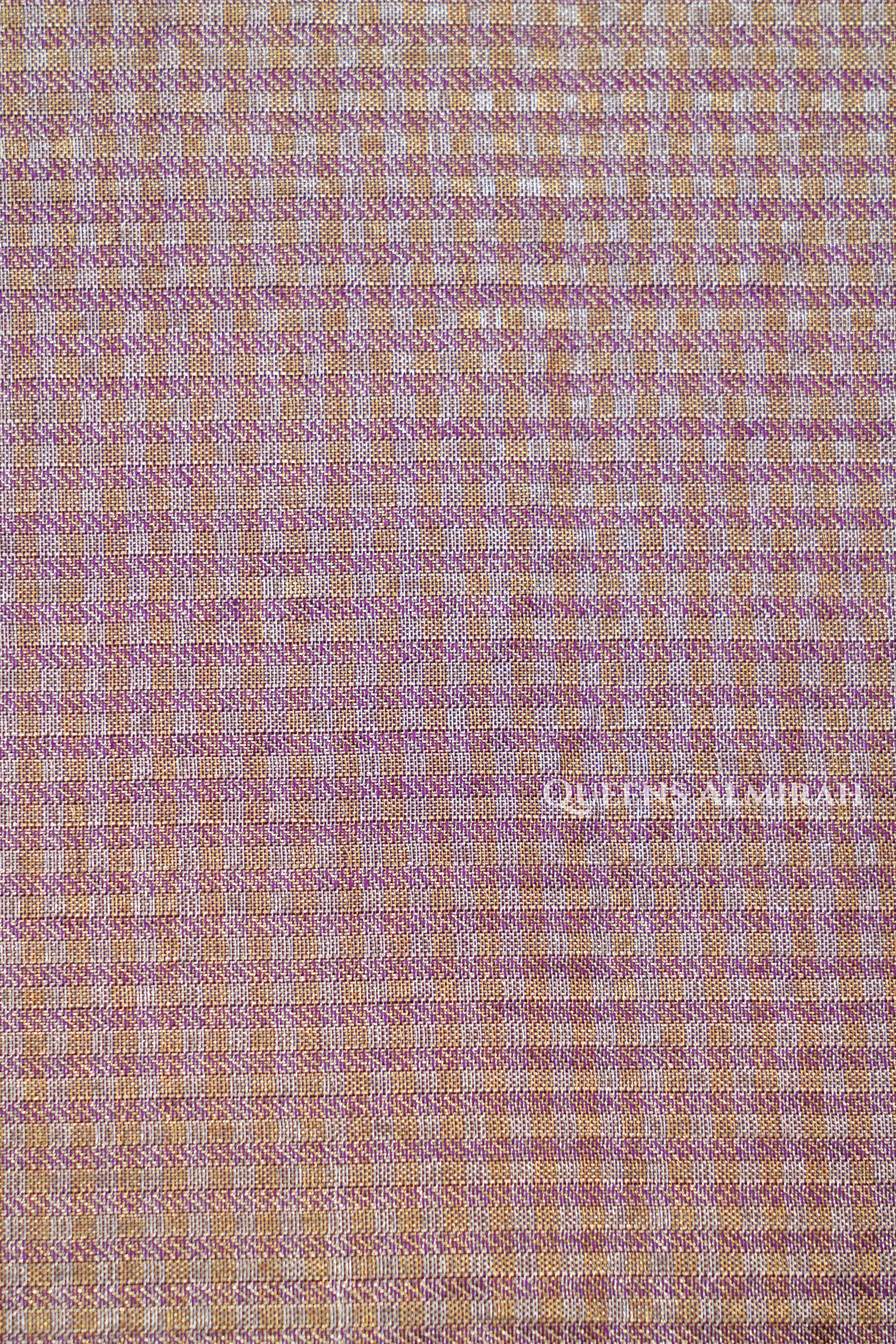 Golden With Purple Chettinad Inspired kanchivaram Soft Silk Saree