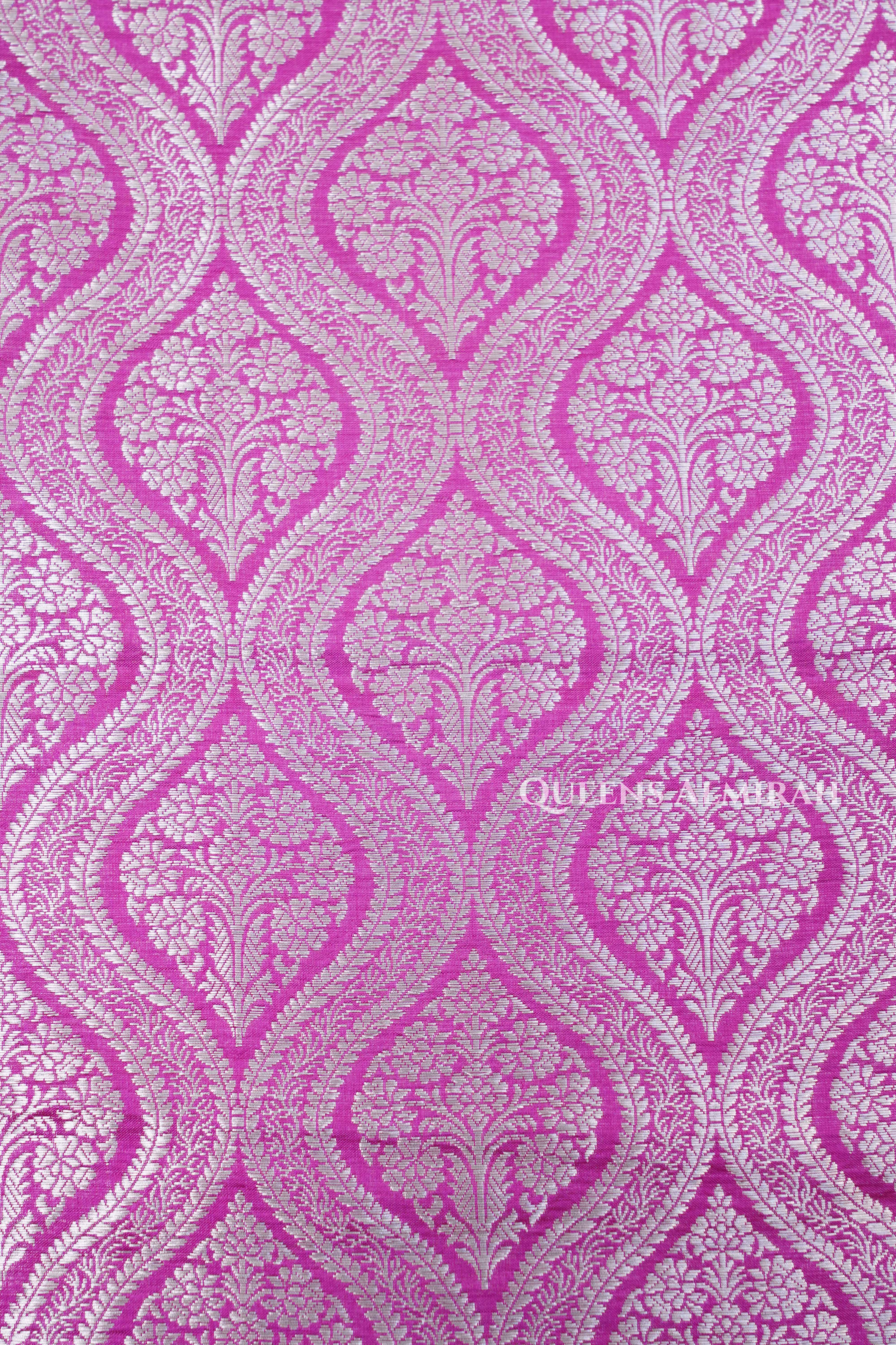 Magenta Pink Banarasi Silk Saree