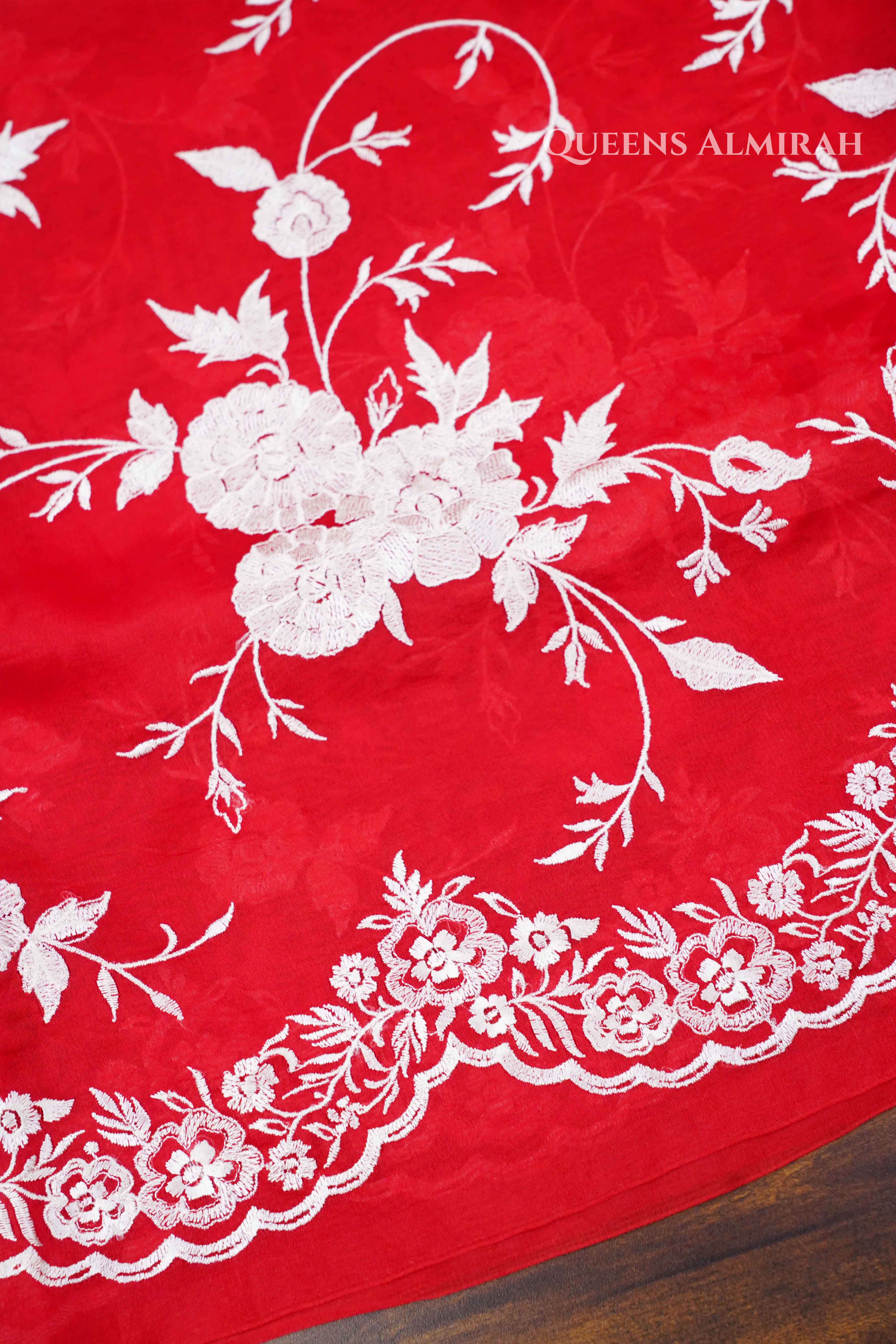 Lava Red Kora Organza saree