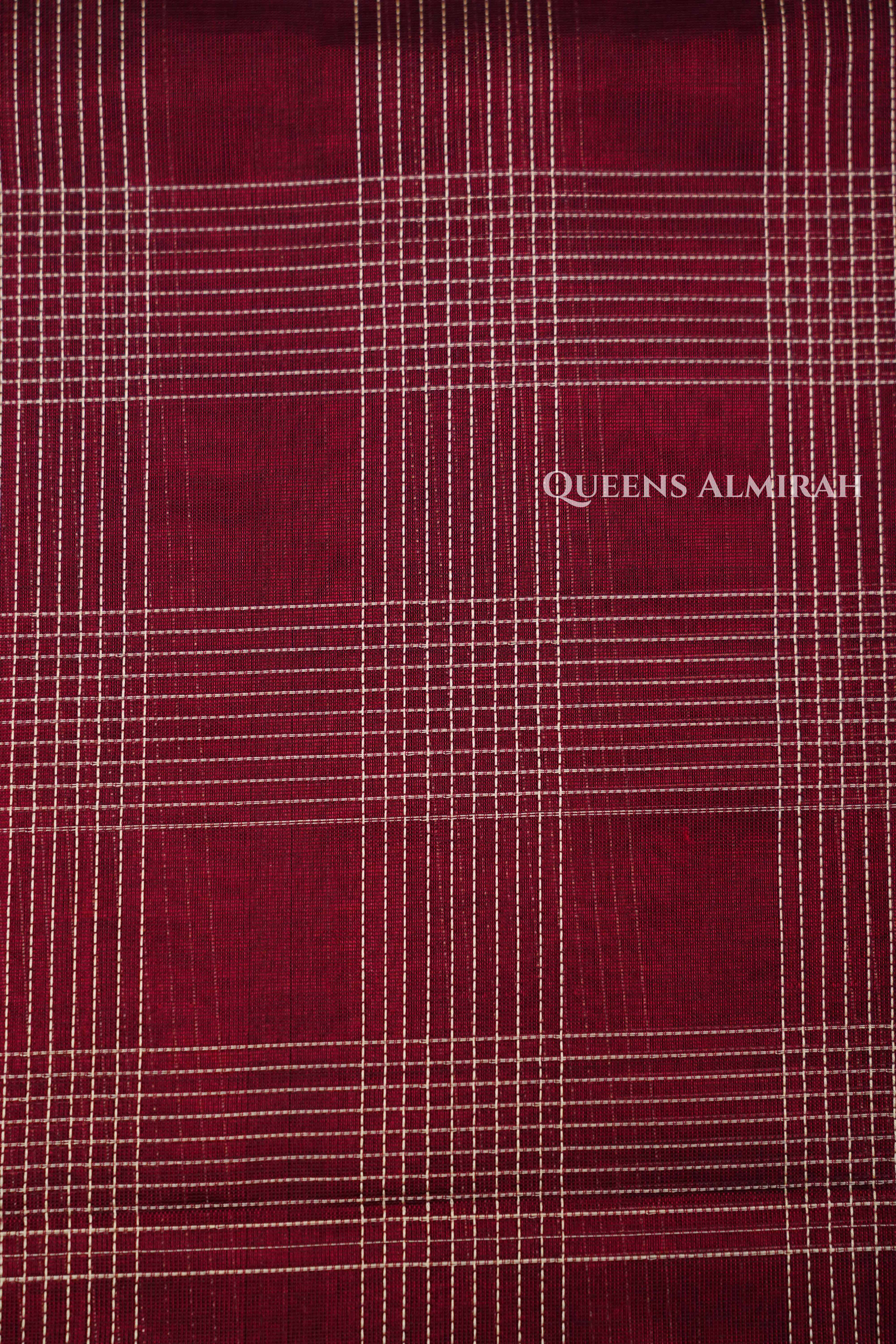 Burgundy -Karaikudi Chettinad Silk Cotton Saree