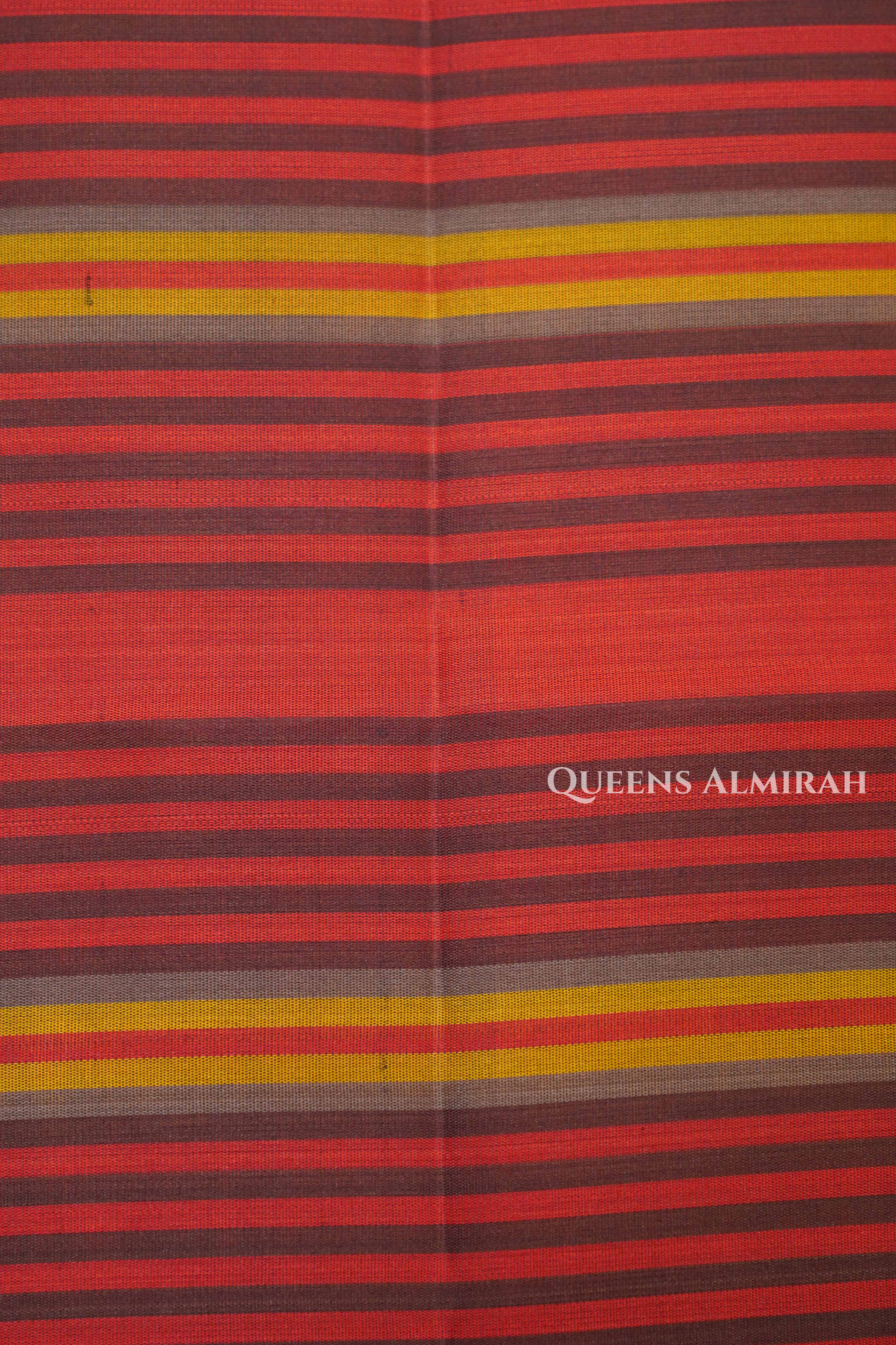 Cocoa Bean With Stripes Pure Soft Silk Saree
