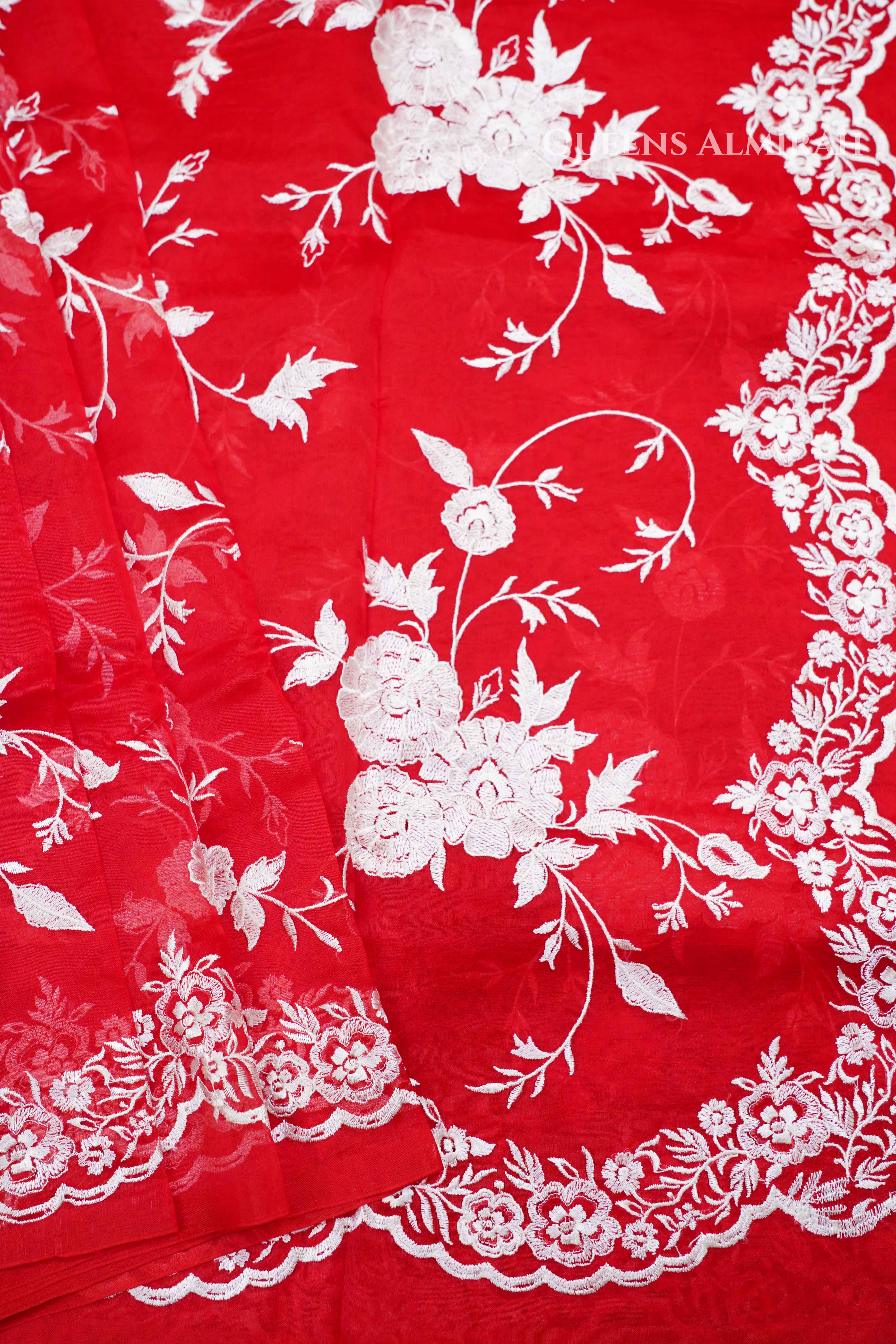 Lava Red Kora Organza saree