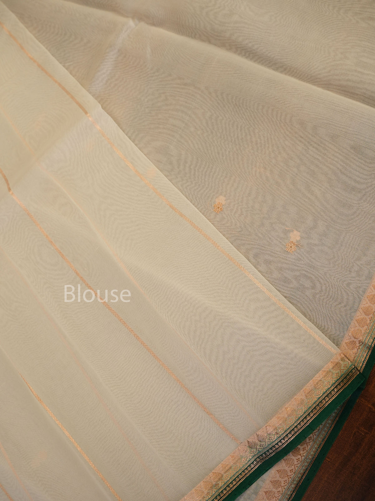 White Banarasi Kora Organza Silk saree
